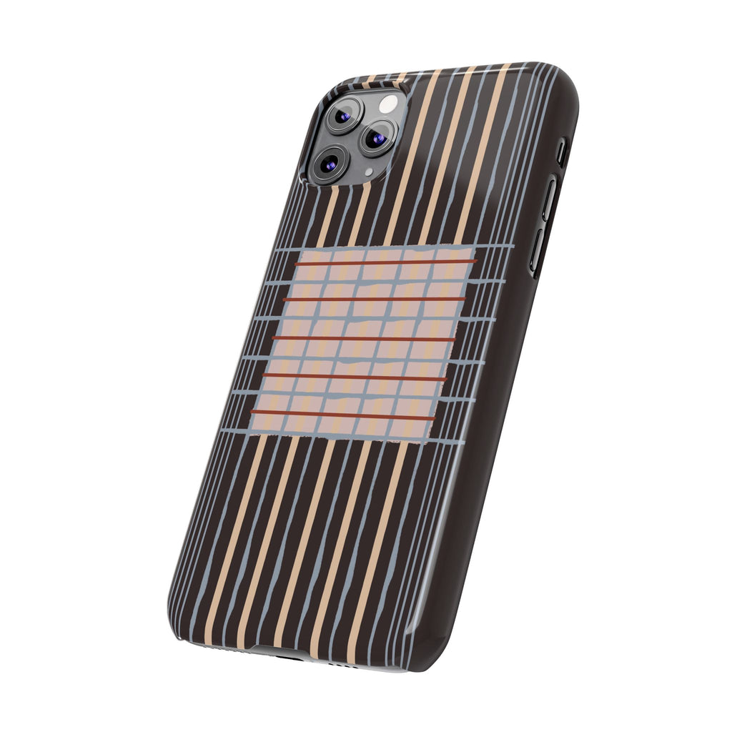 Slim Phone Case — Modern Geometric Stripe Pattern