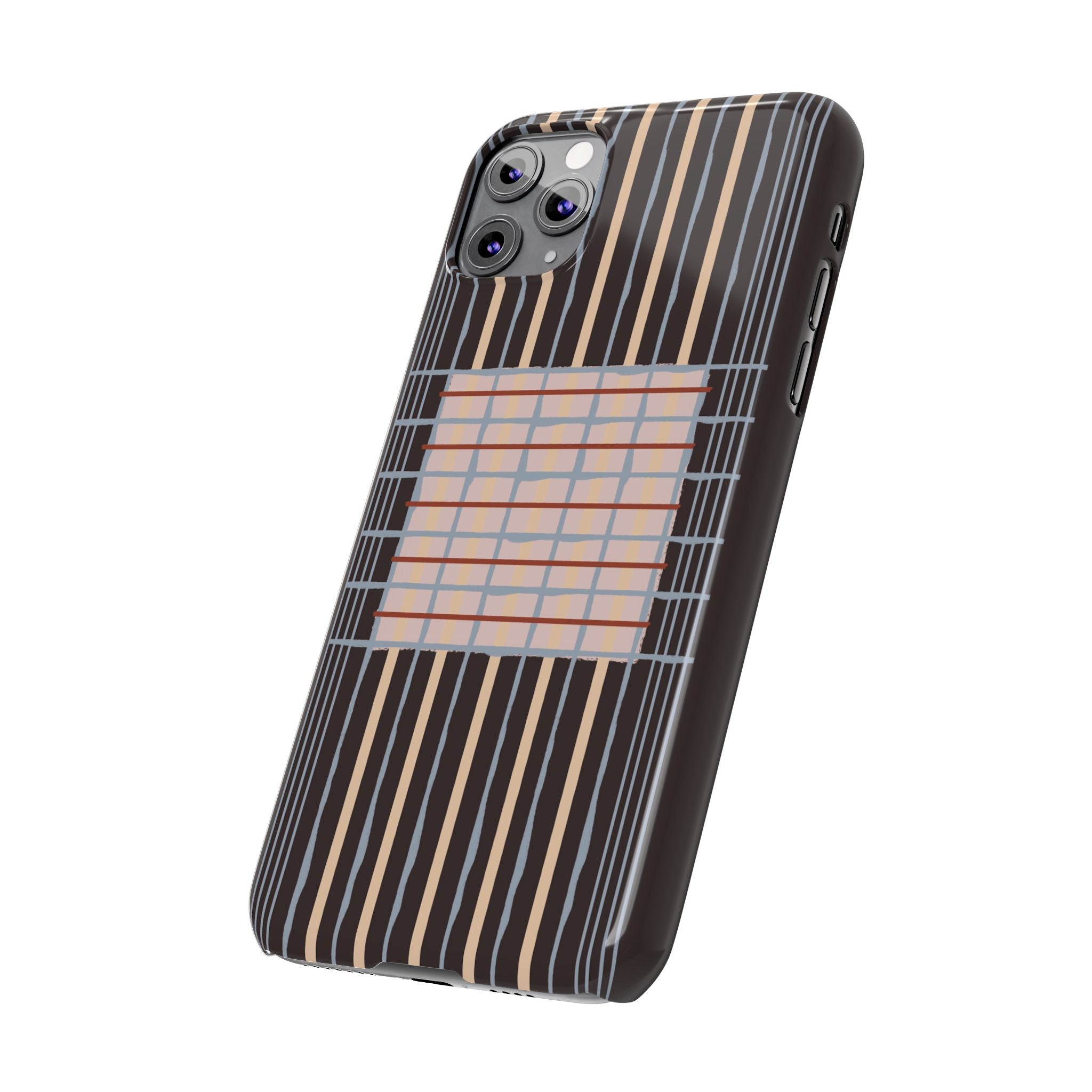 Slim Phone Case — Modern Geometric Stripe Pattern