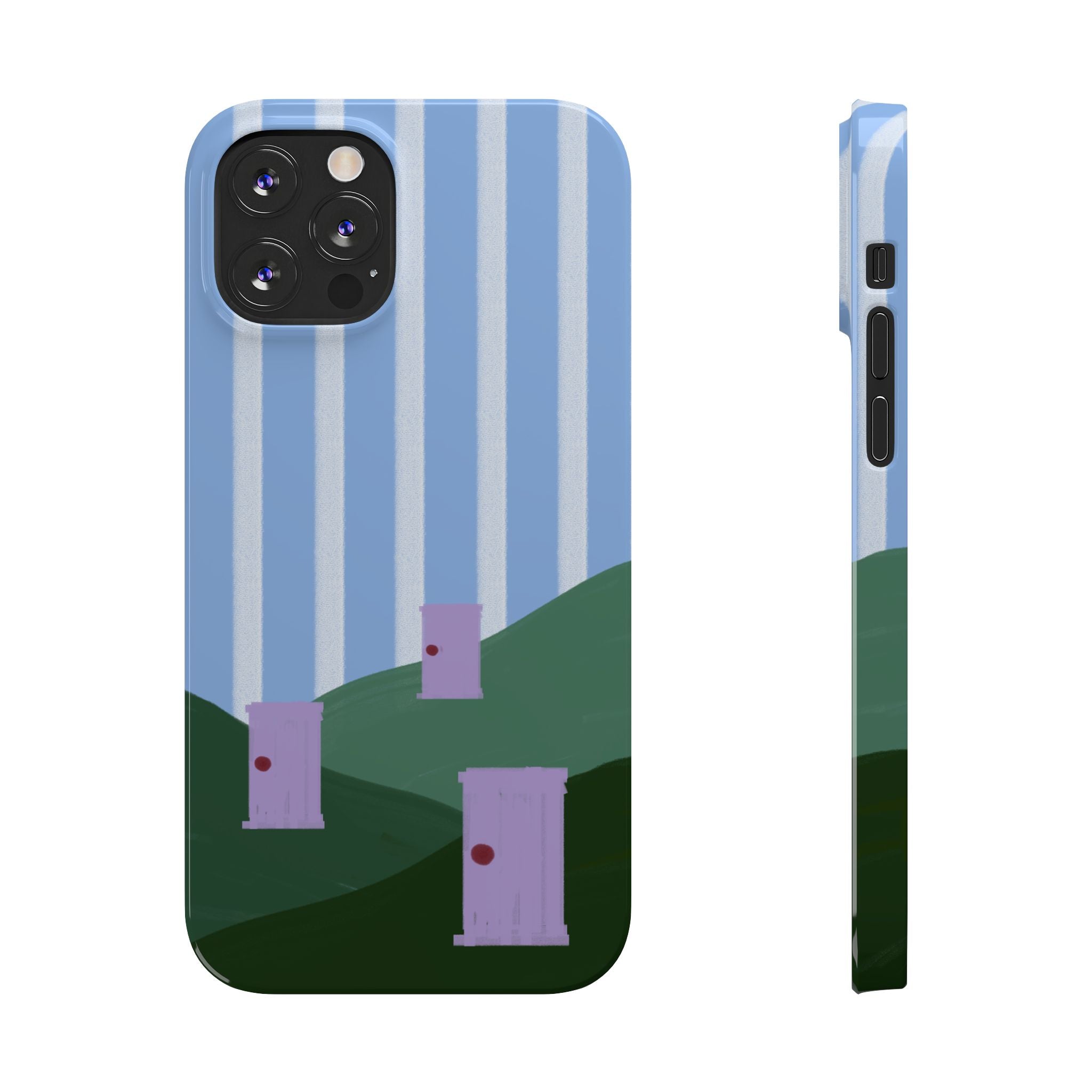 Slim Phone Case — Whimsical Purple Doorway on Green Hills Backrooms-Inspired