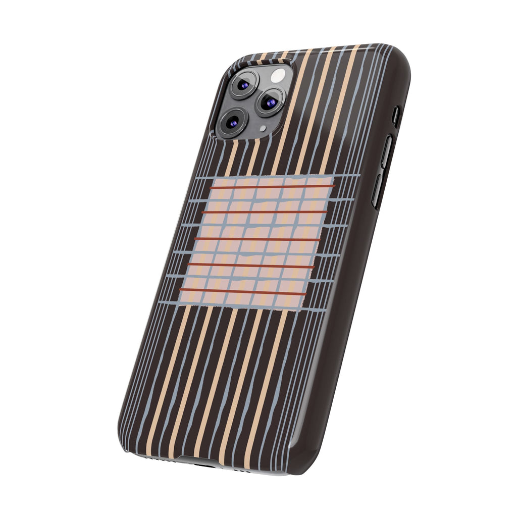 Slim Phone Case — Modern Geometric Stripe Pattern