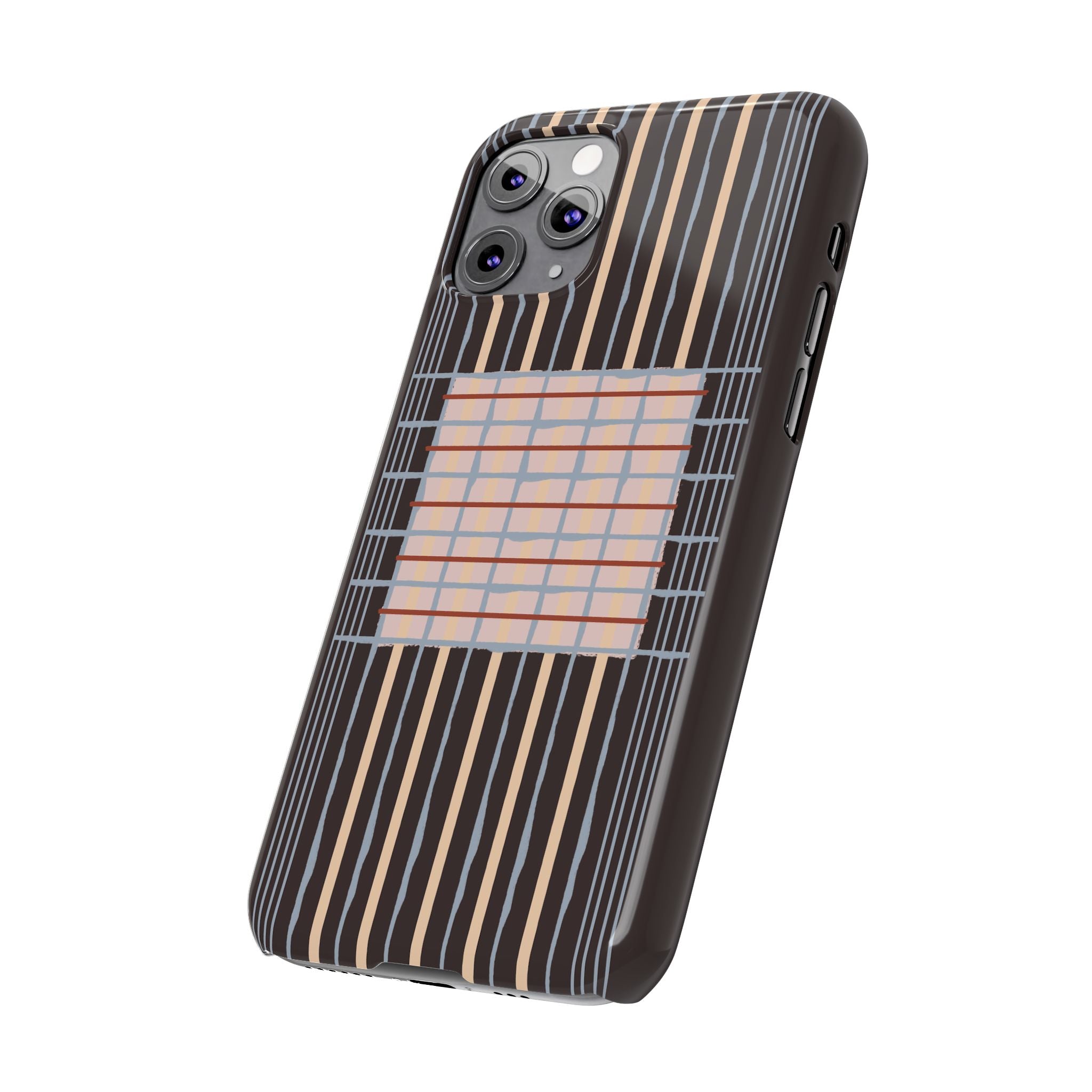 Slim Phone Case — Modern Geometric Stripe Pattern