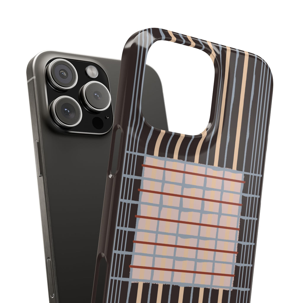 Slim Phone Case — Modern Geometric Stripe Pattern