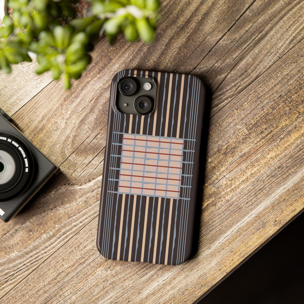 Slim Phone Case — Modern Geometric Stripe Pattern