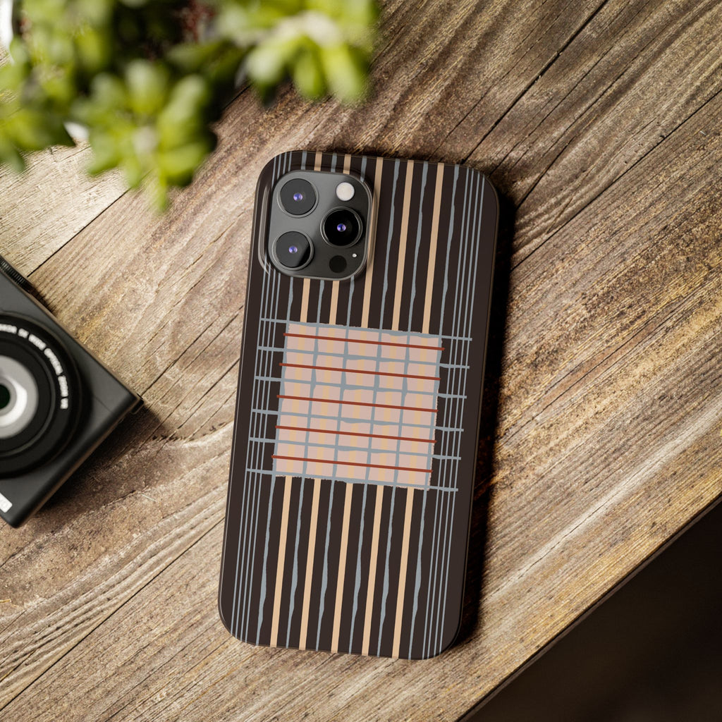 Slim Phone Case — Modern Geometric Stripe Pattern