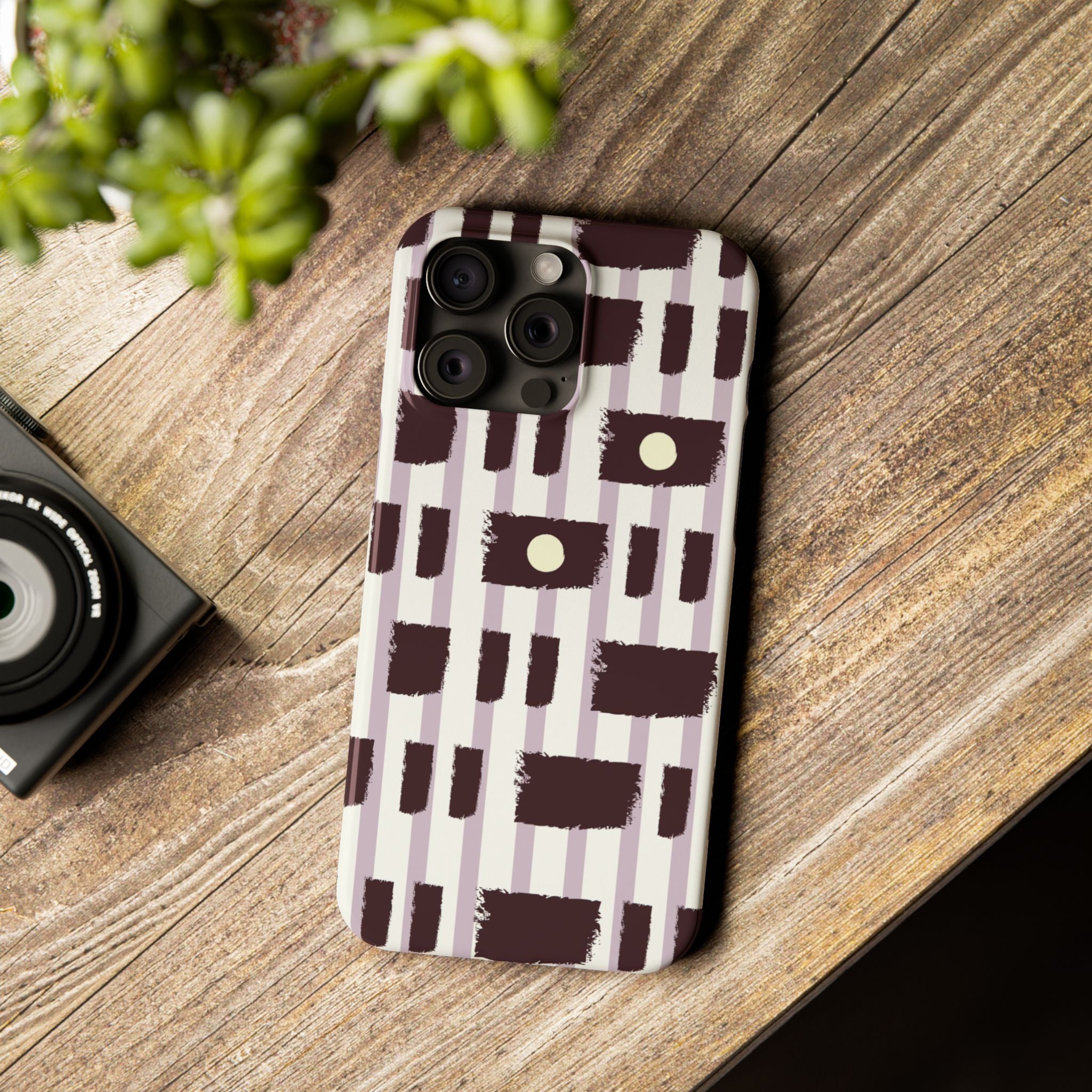 Slim Phone Case — Modern Geometric Stripe Pattern