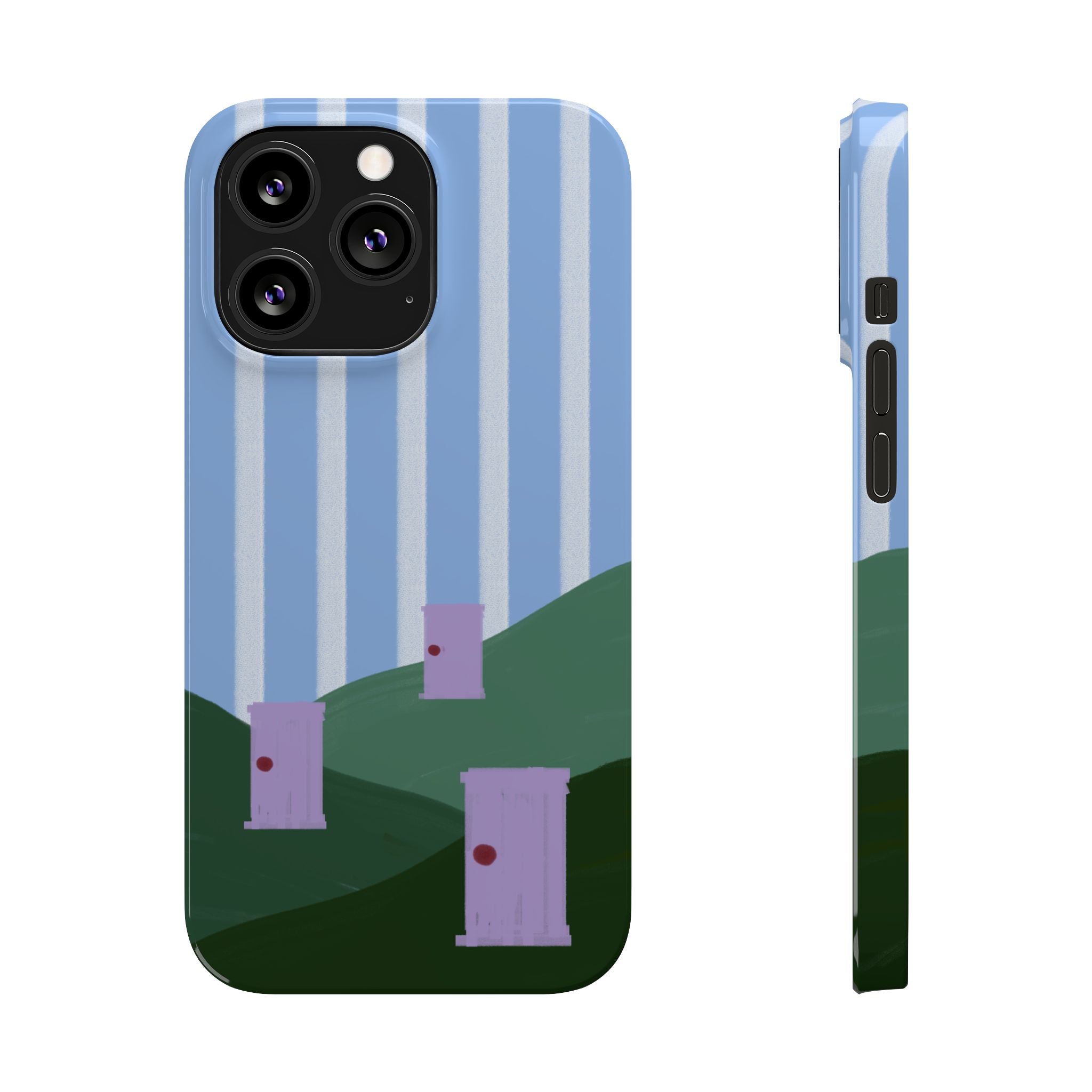Slim Phone Case — Whimsical Purple Doorway on Green Hills Backrooms-Inspired