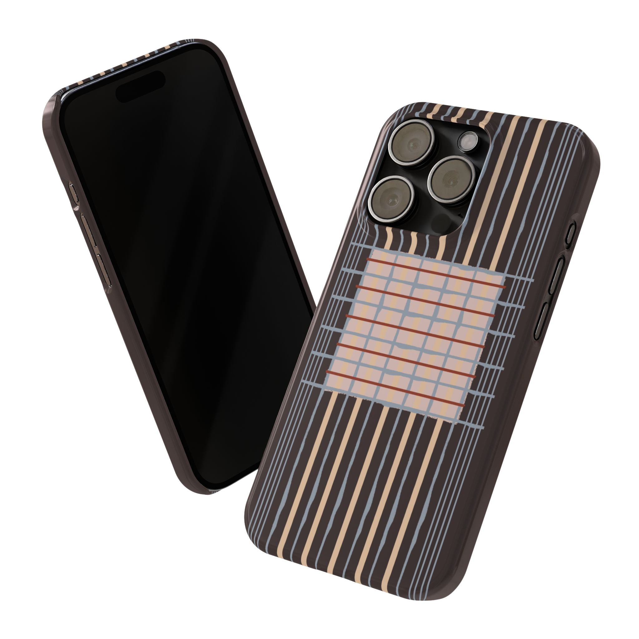 Slim Phone Case — Modern Geometric Stripe Pattern