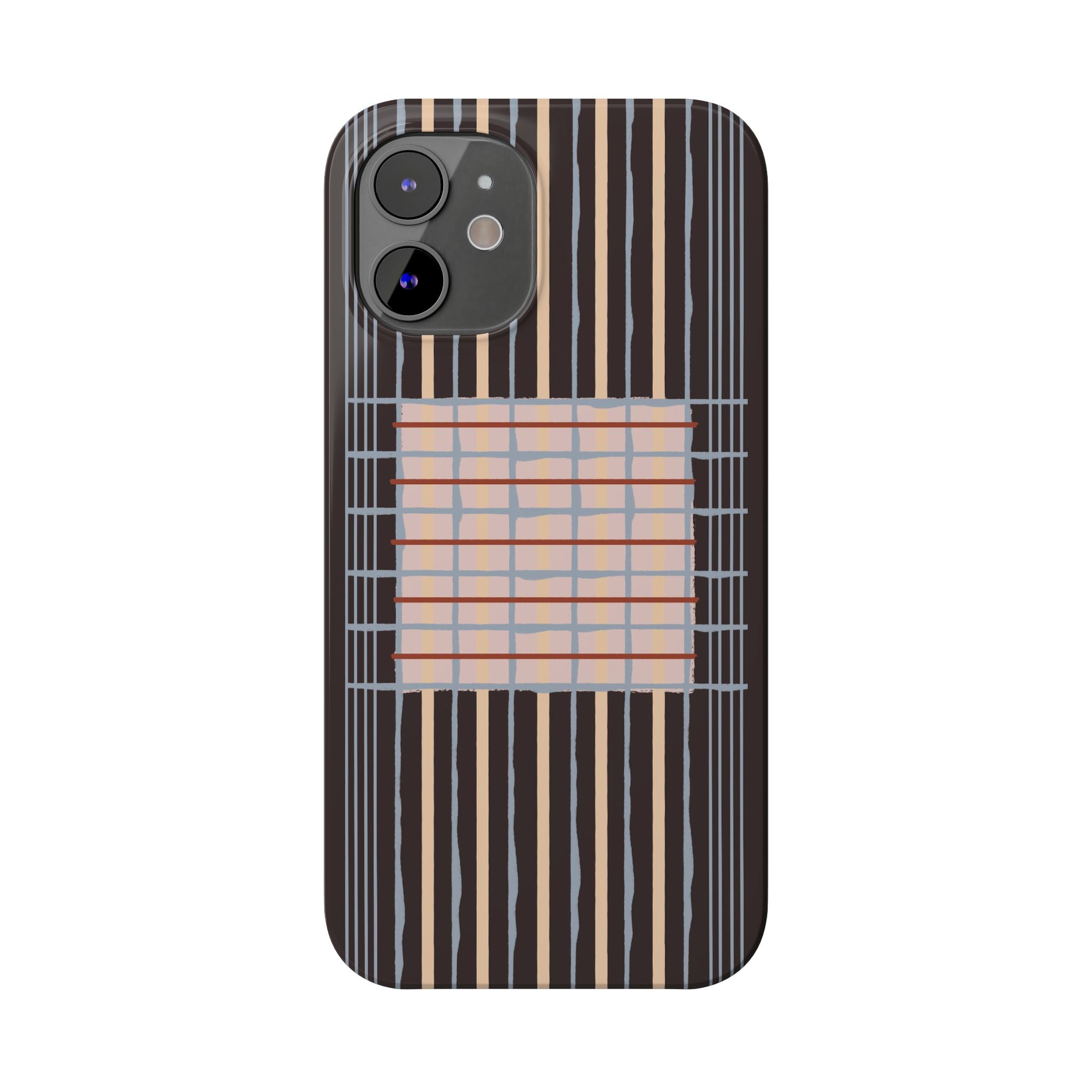 Slim Phone Case — Modern Geometric Stripe Pattern