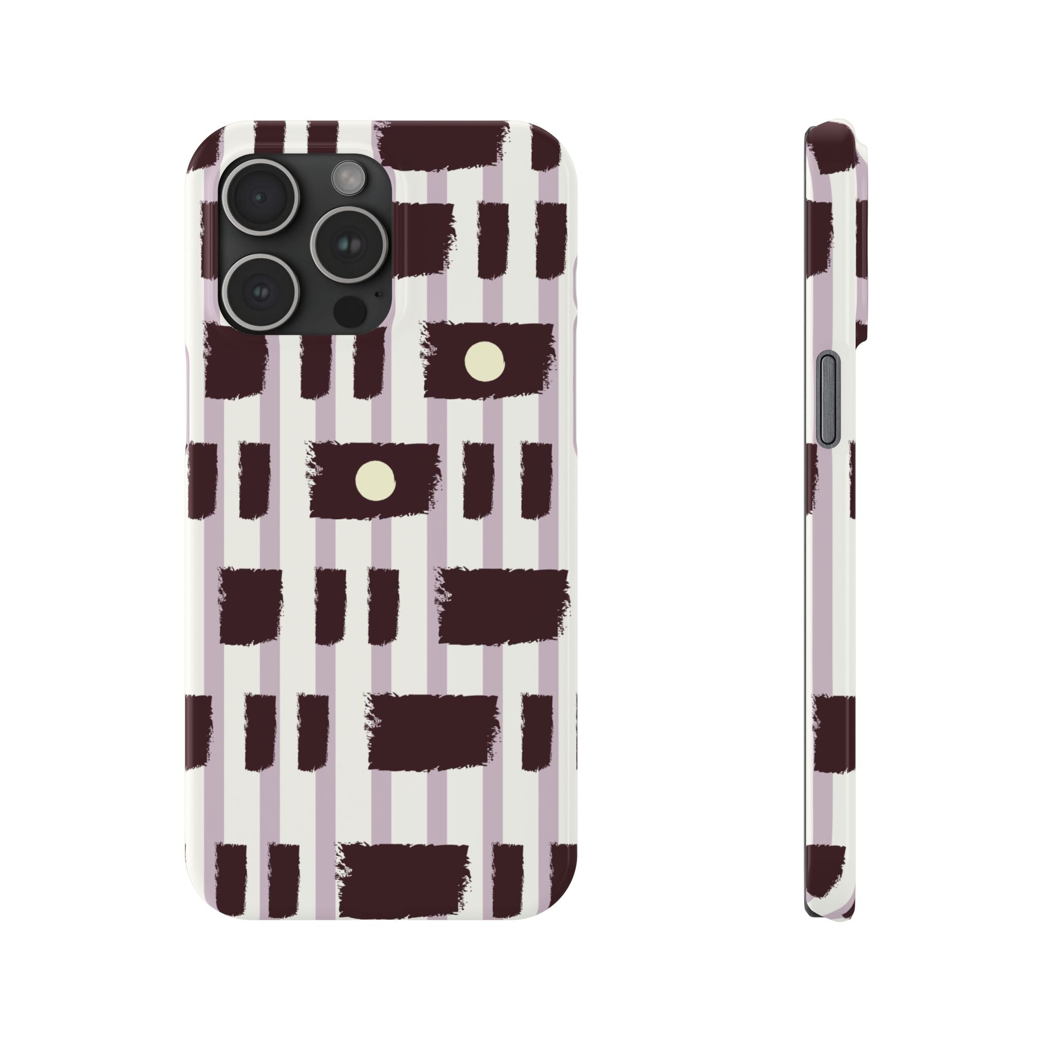 Slim Phone Case — Modern Geometric Stripe Pattern