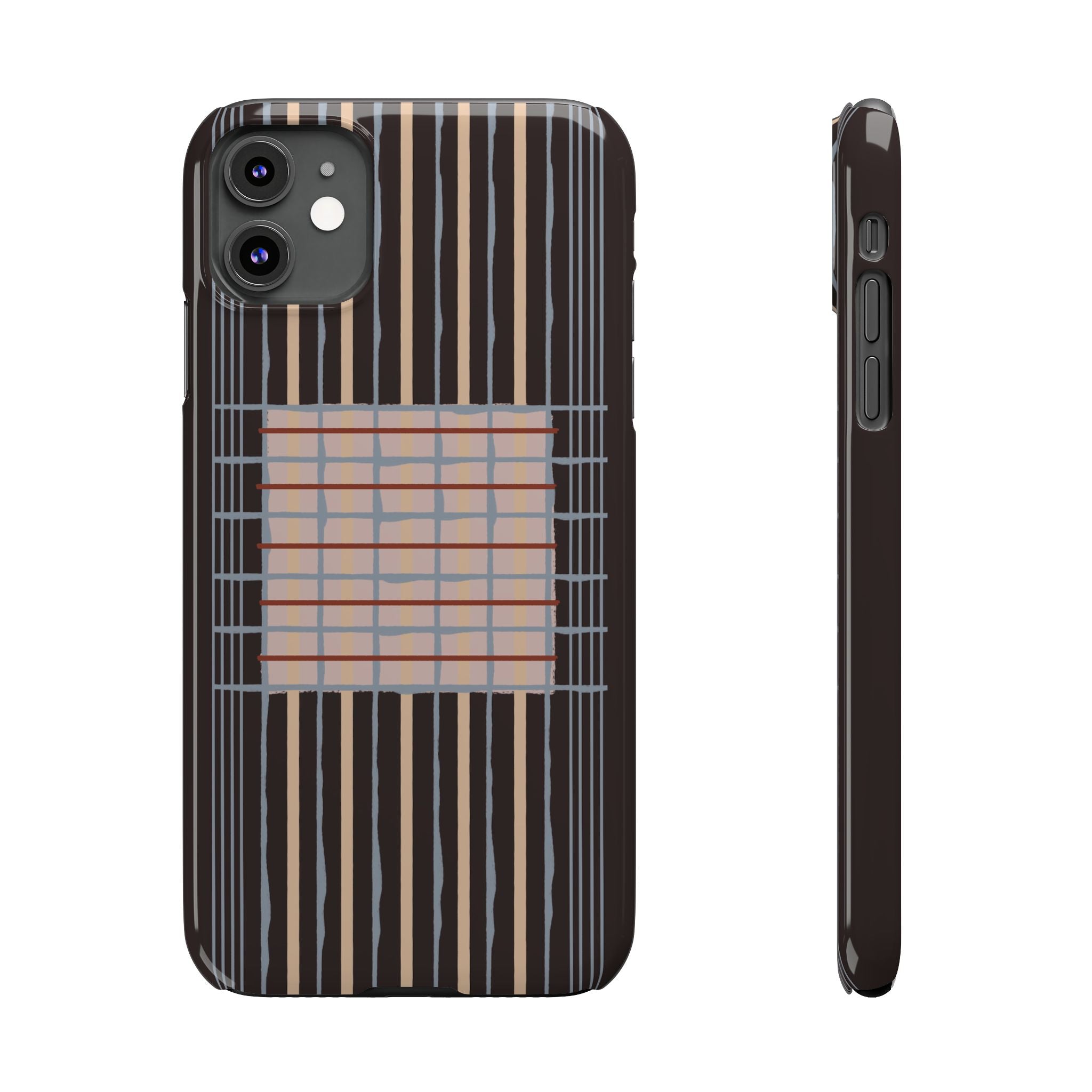 Slim Phone Case — Modern Geometric Stripe Pattern