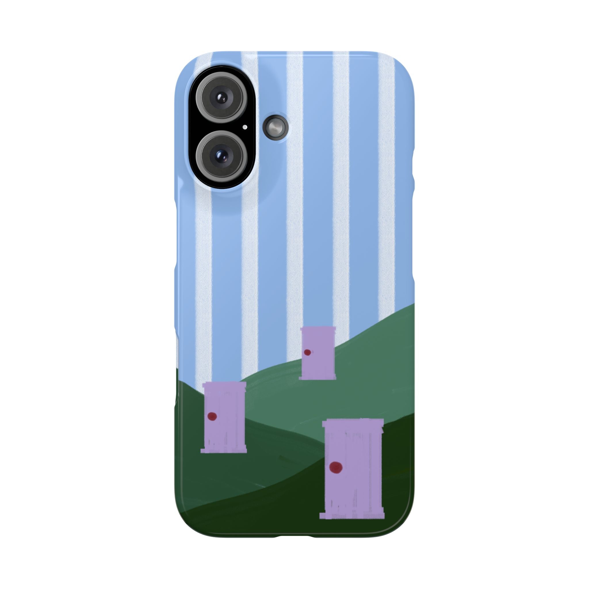 Slim Phone Case — Whimsical Purple Doorway on Green Hills Backrooms-Inspired