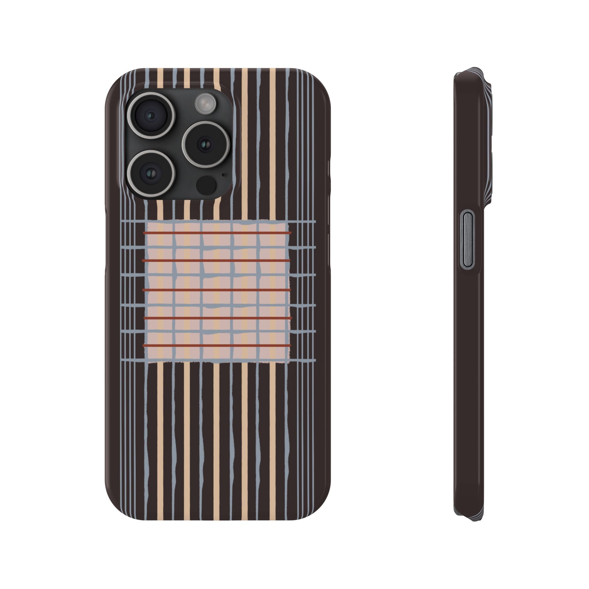 Slim Phone Case — Modern Geometric Stripe Pattern