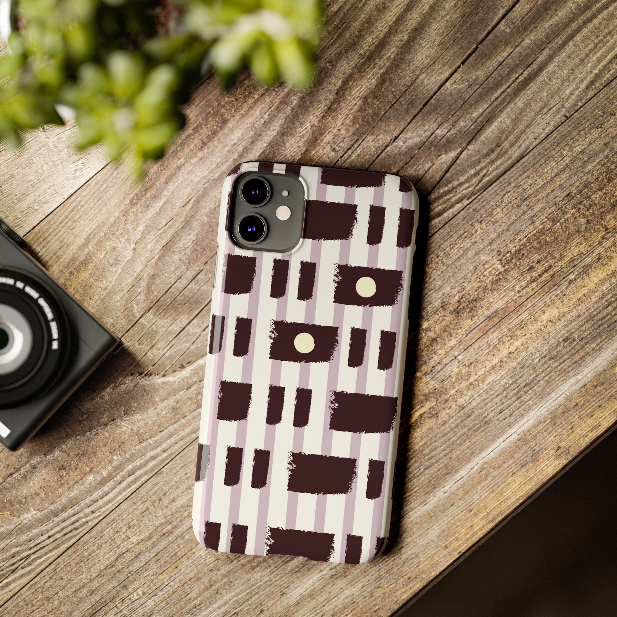 Slim Phone Case — Modern Geometric Stripe Pattern