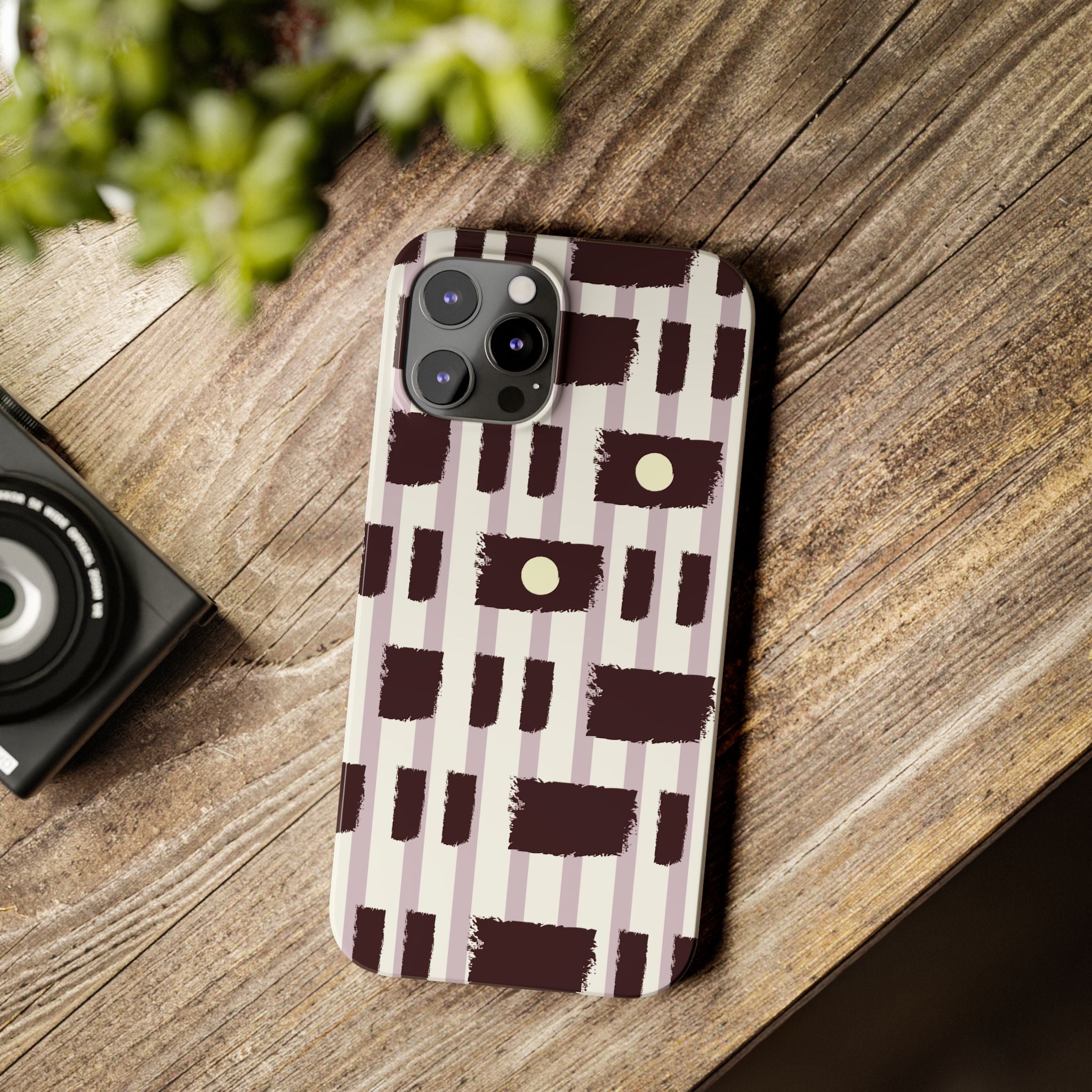 Slim Phone Case — Modern Geometric Stripe Pattern