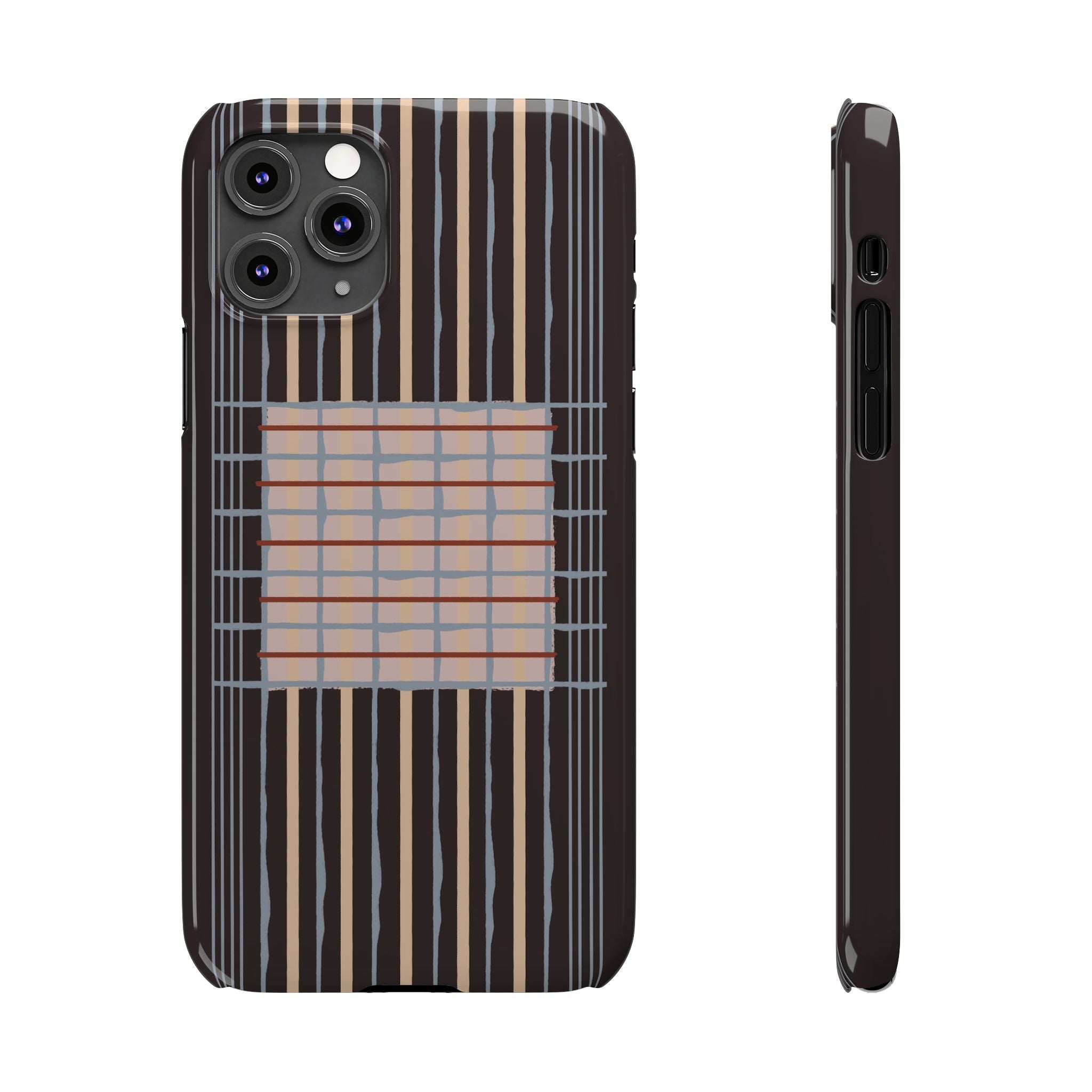 Slim Phone Case — Modern Geometric Stripe Pattern
