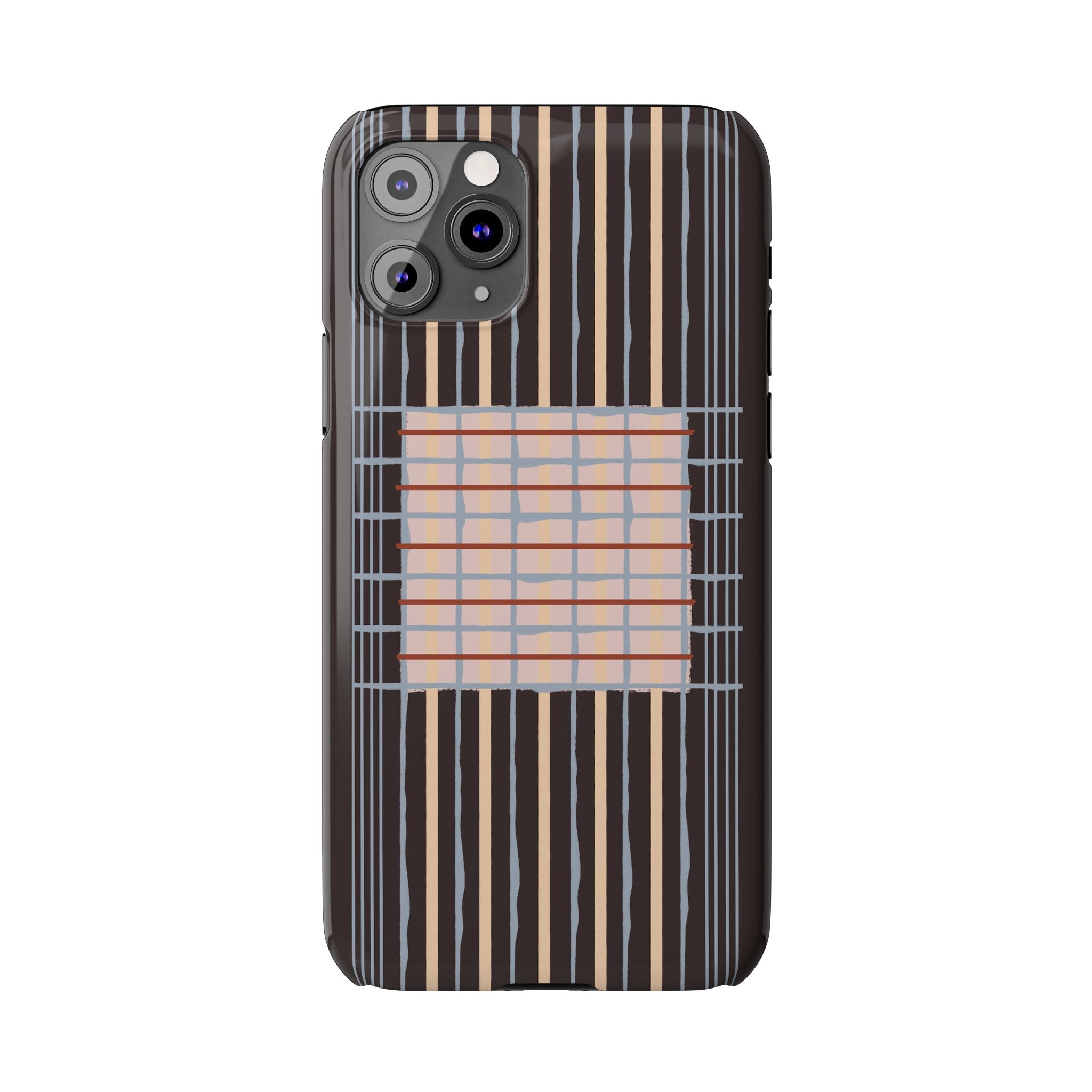 Slim Phone Case — Modern Geometric Stripe Pattern