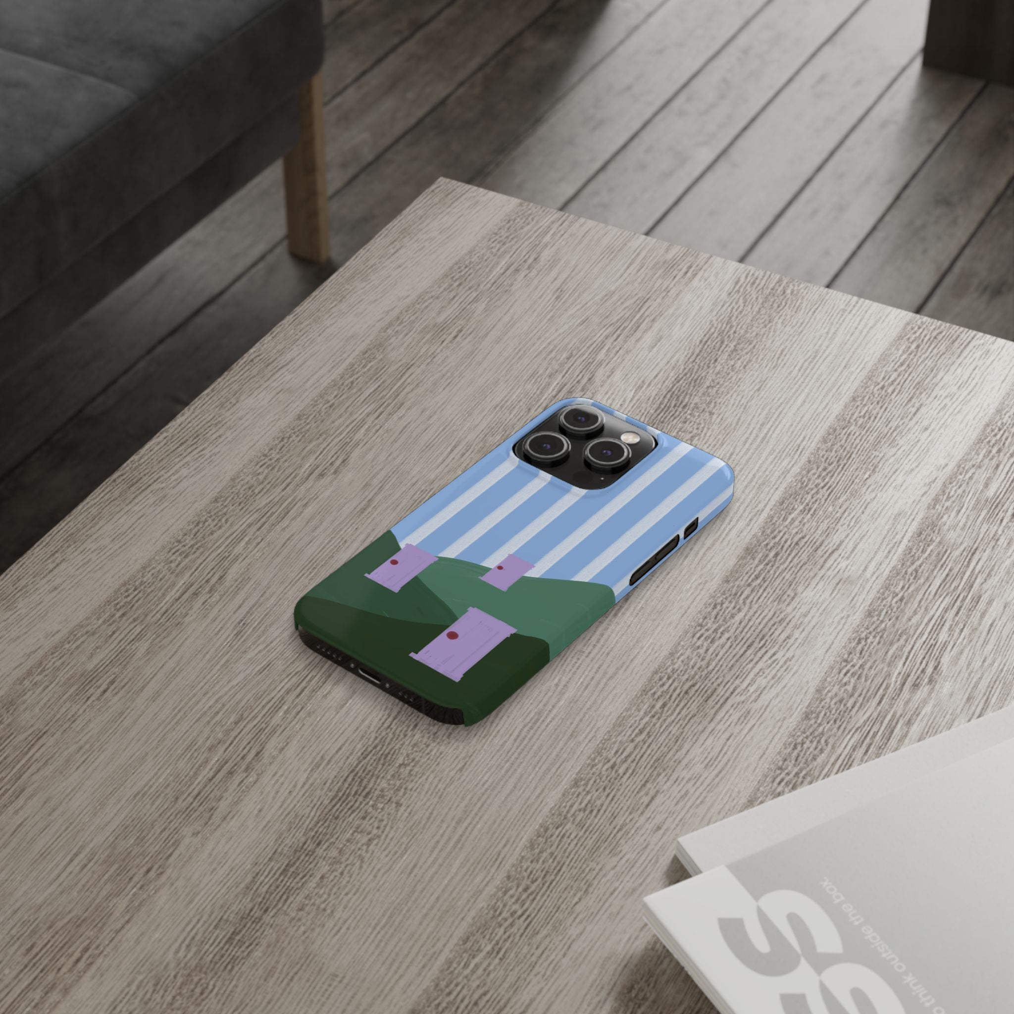 Slim Phone Case — Whimsical Purple Doorway on Green Hills Backrooms-Inspired