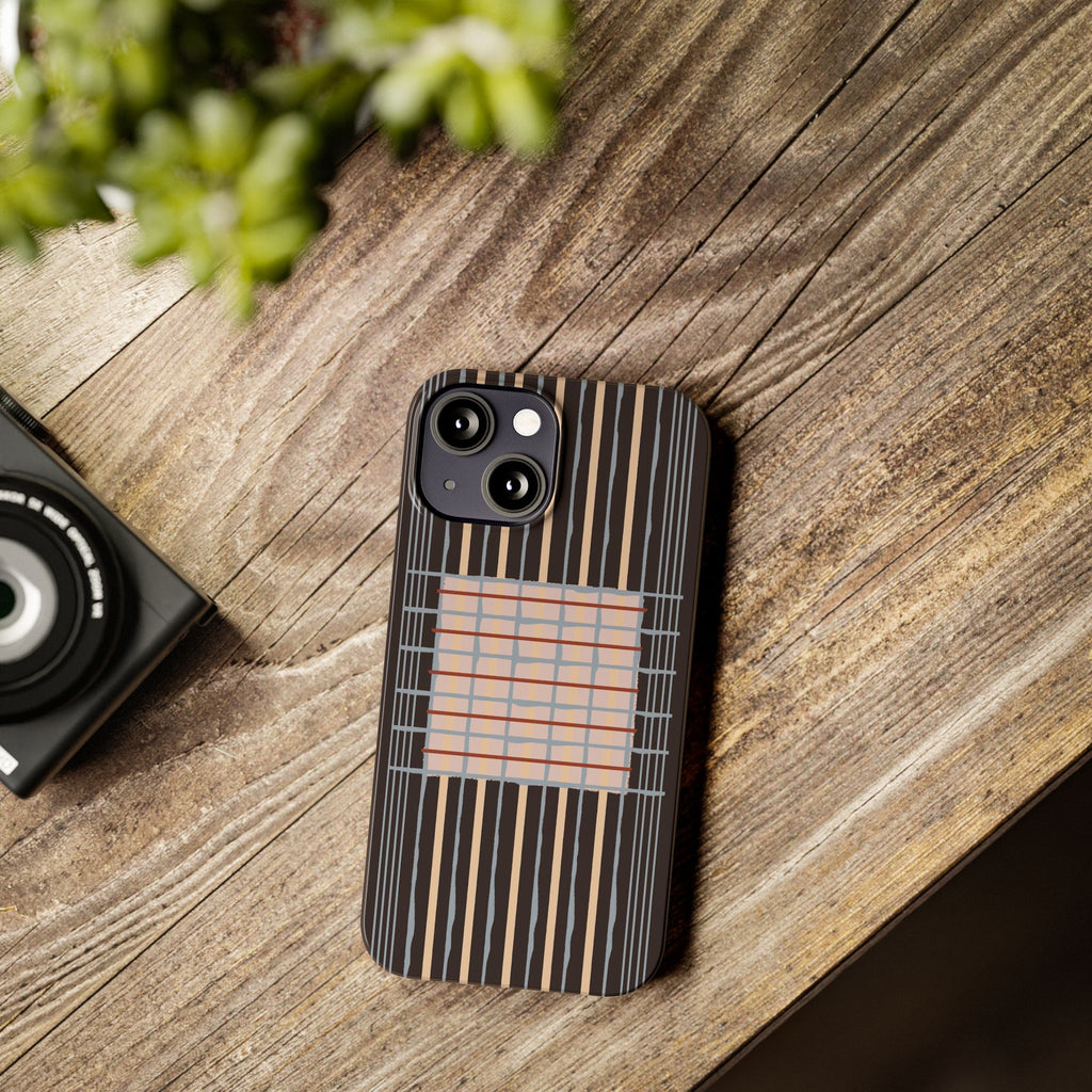 Slim Phone Case — Modern Geometric Stripe Pattern