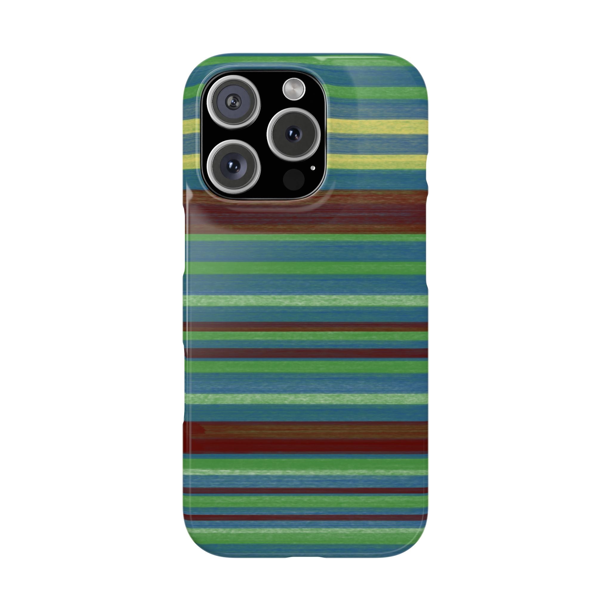 Striped Green Slim Phone Case — Blue & Teal Horizontal Stripes SATC Inspired