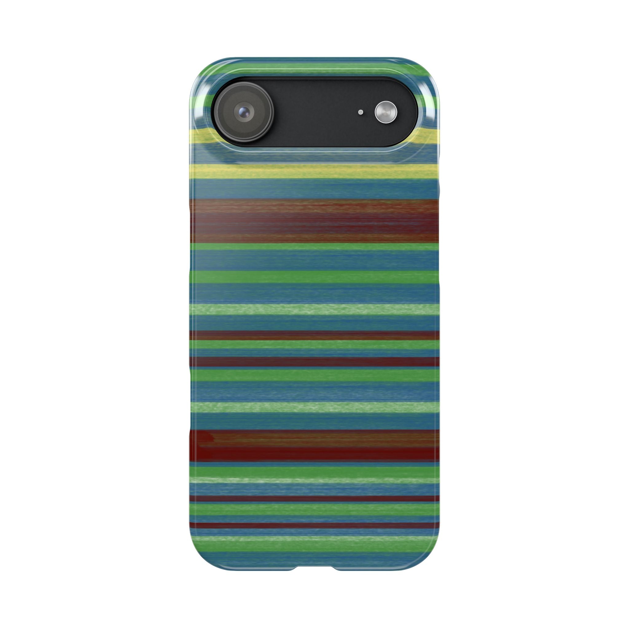 Striped Green Slim Phone Case — Blue & Teal Horizontal Stripes SATC Inspired