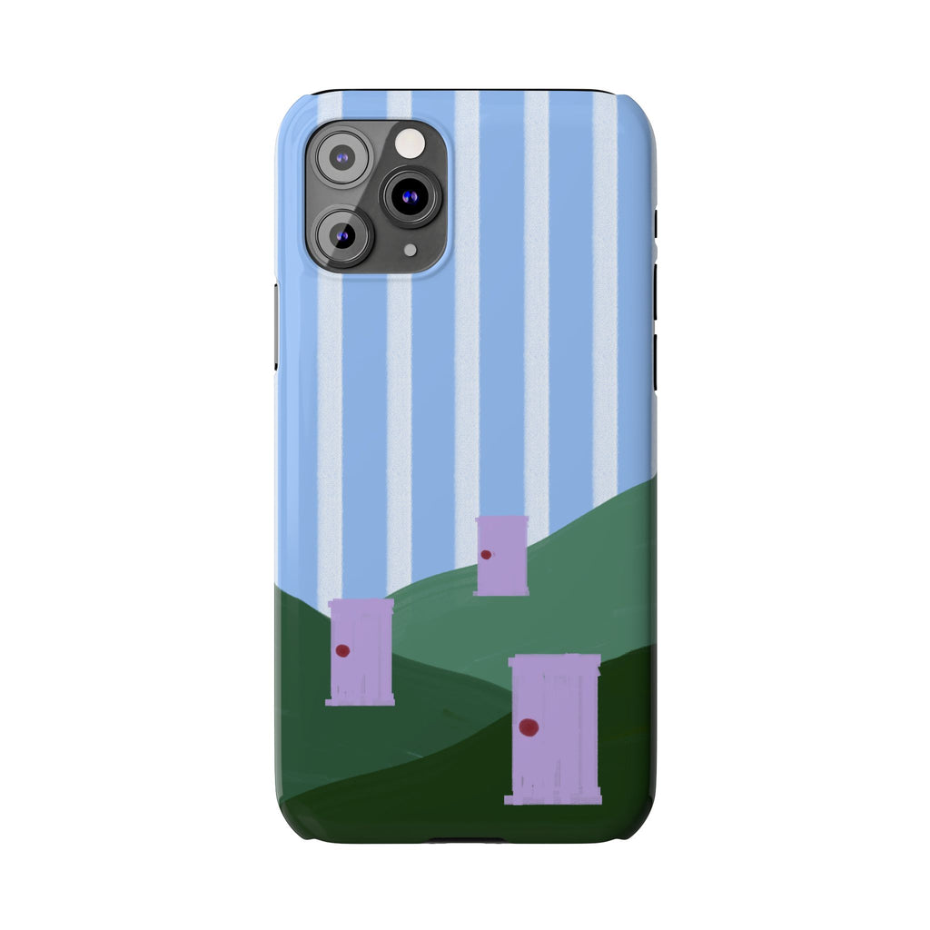 Slim Phone Case — Whimsical Purple Doorway on Green Hills Backrooms-Inspired