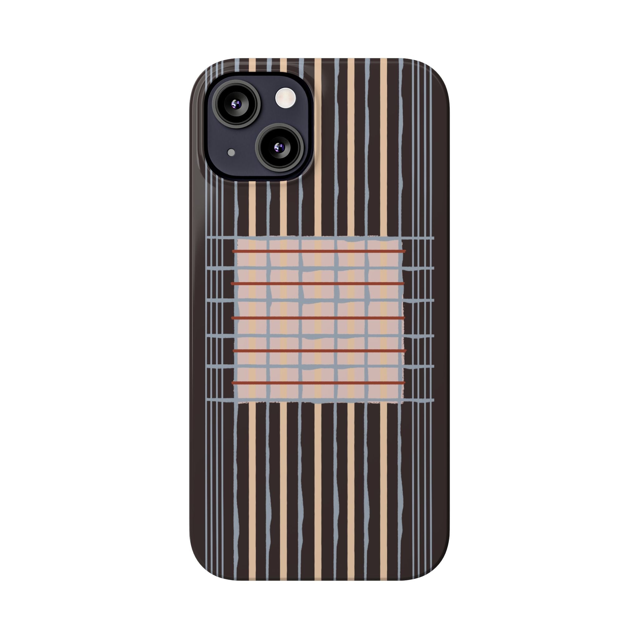 Slim Phone Case — Modern Geometric Stripe Pattern