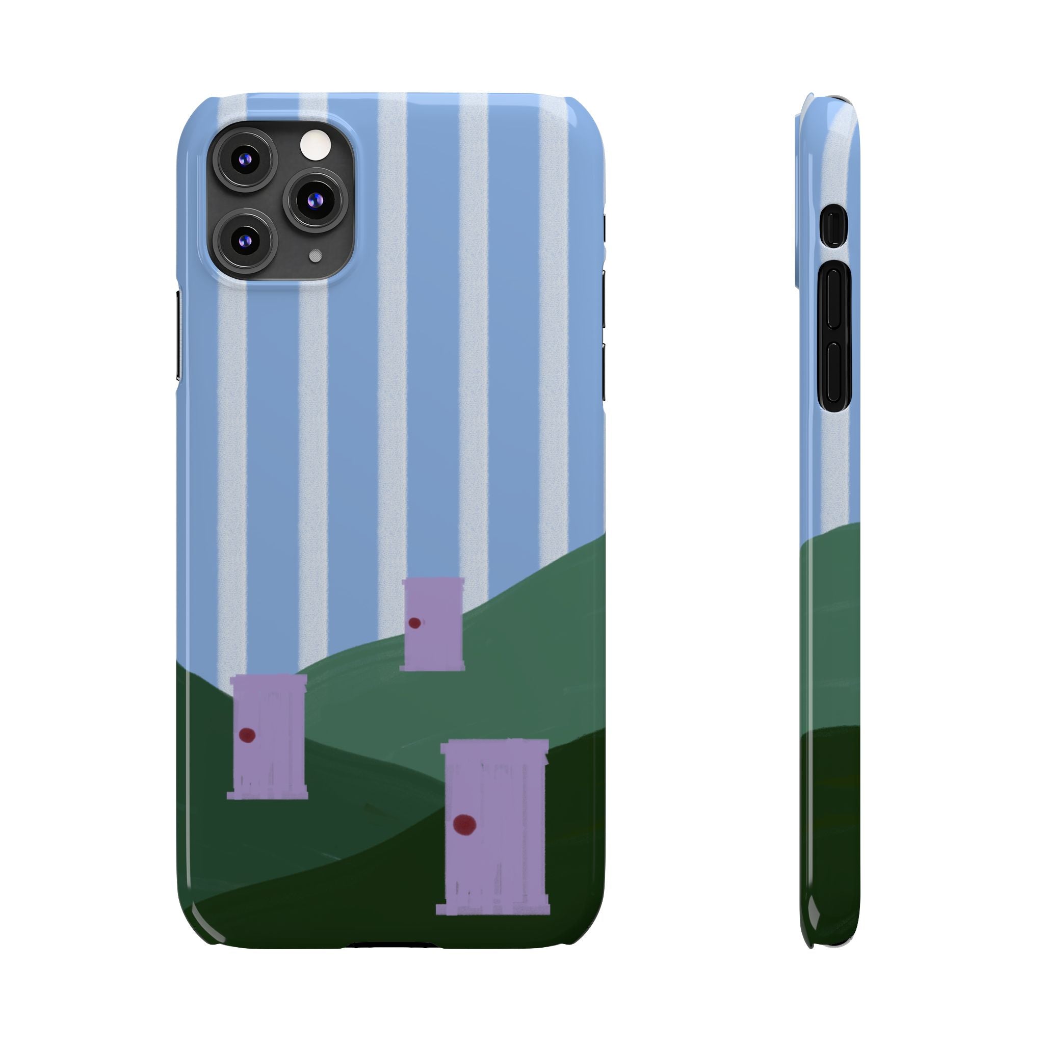 Slim Phone Case — Whimsical Purple Doorway on Green Hills Backrooms-Inspired