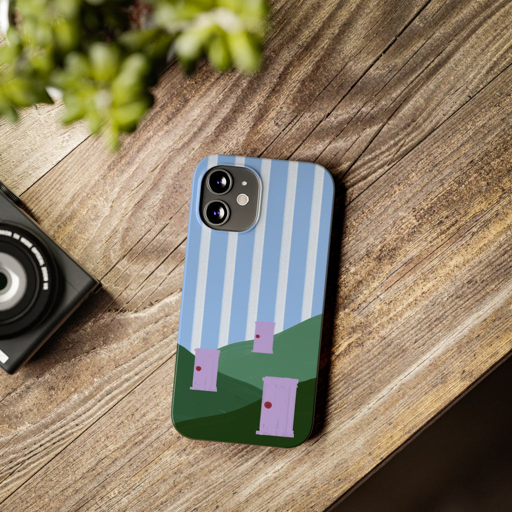Slim Phone Case — Whimsical Purple Doorway on Green Hills Backrooms-Inspired