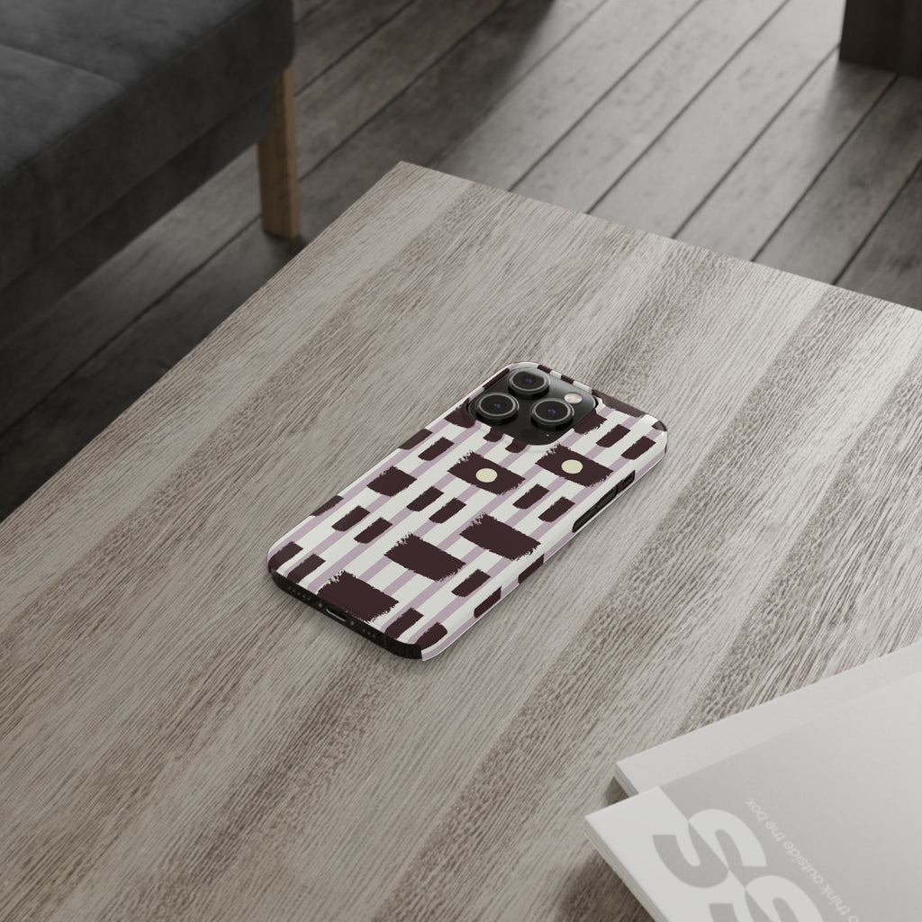 Slim Phone Case — Modern Geometric Stripe Pattern