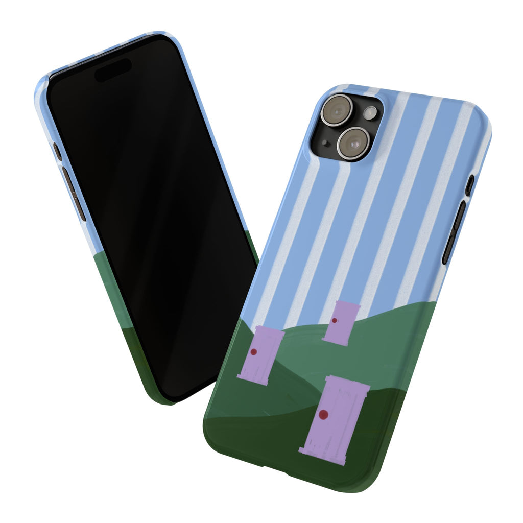 Slim Phone Case — Whimsical Purple Doorway on Green Hills Backrooms-Inspired