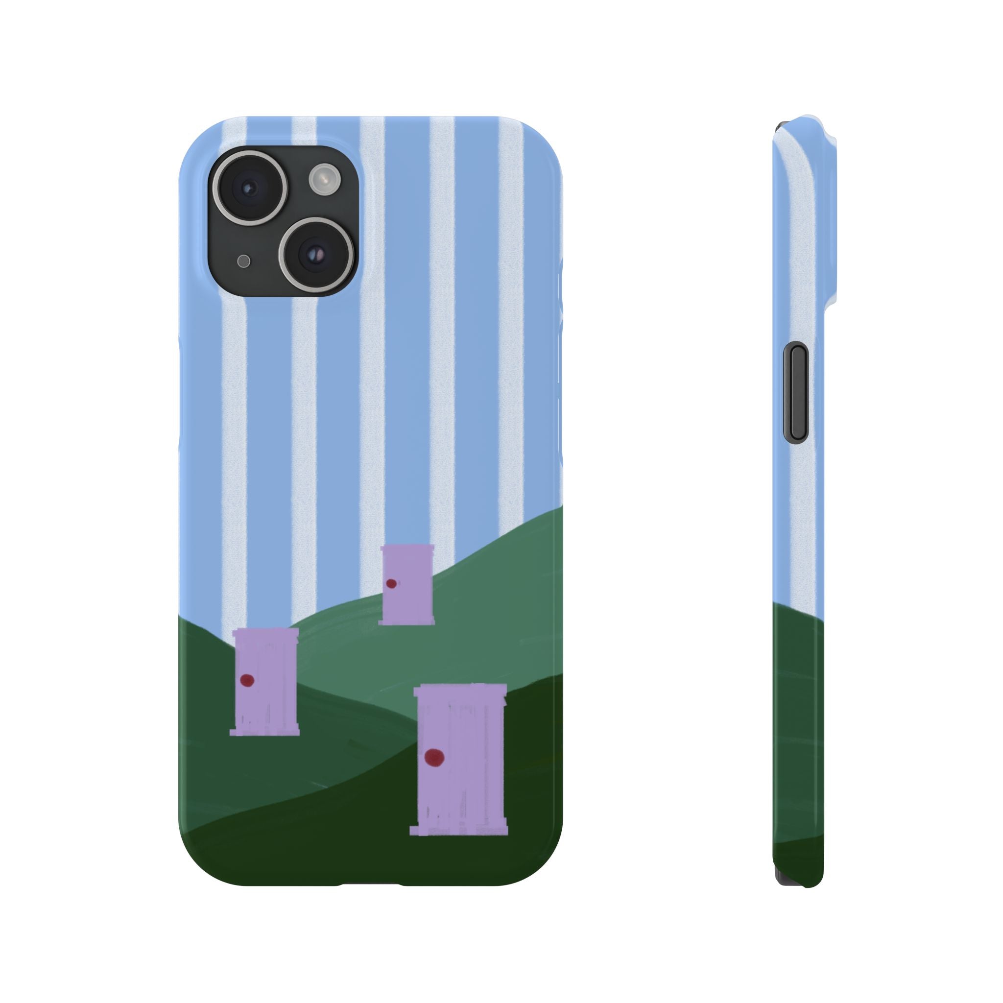 Slim Phone Case — Whimsical Purple Doorway on Green Hills Backrooms-Inspired