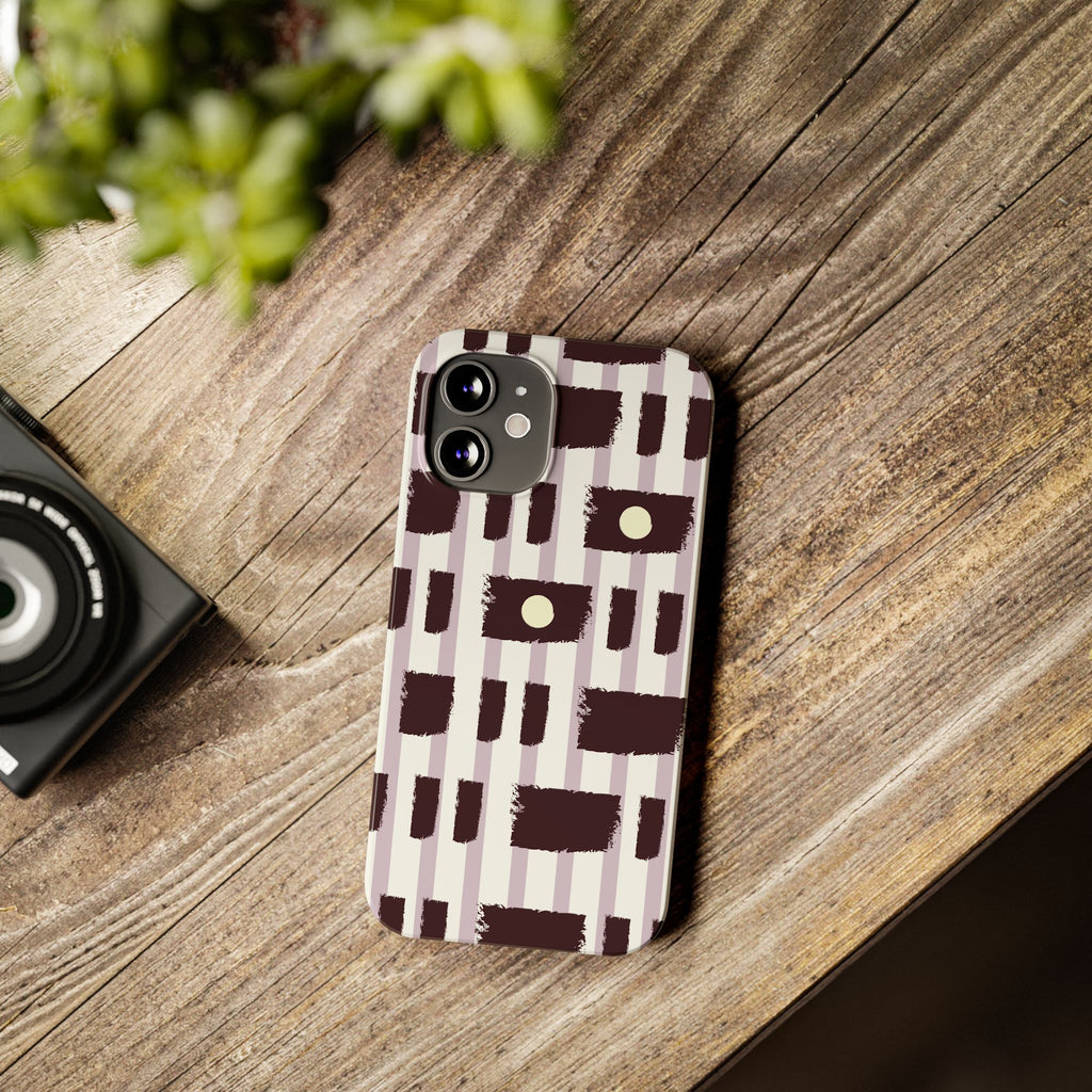 Slim Phone Case — Modern Geometric Stripe Pattern