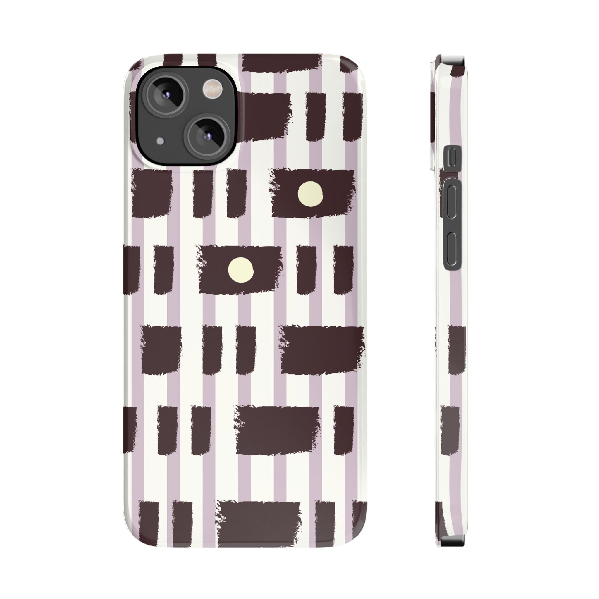 Slim Phone Case — Modern Geometric Stripe Pattern