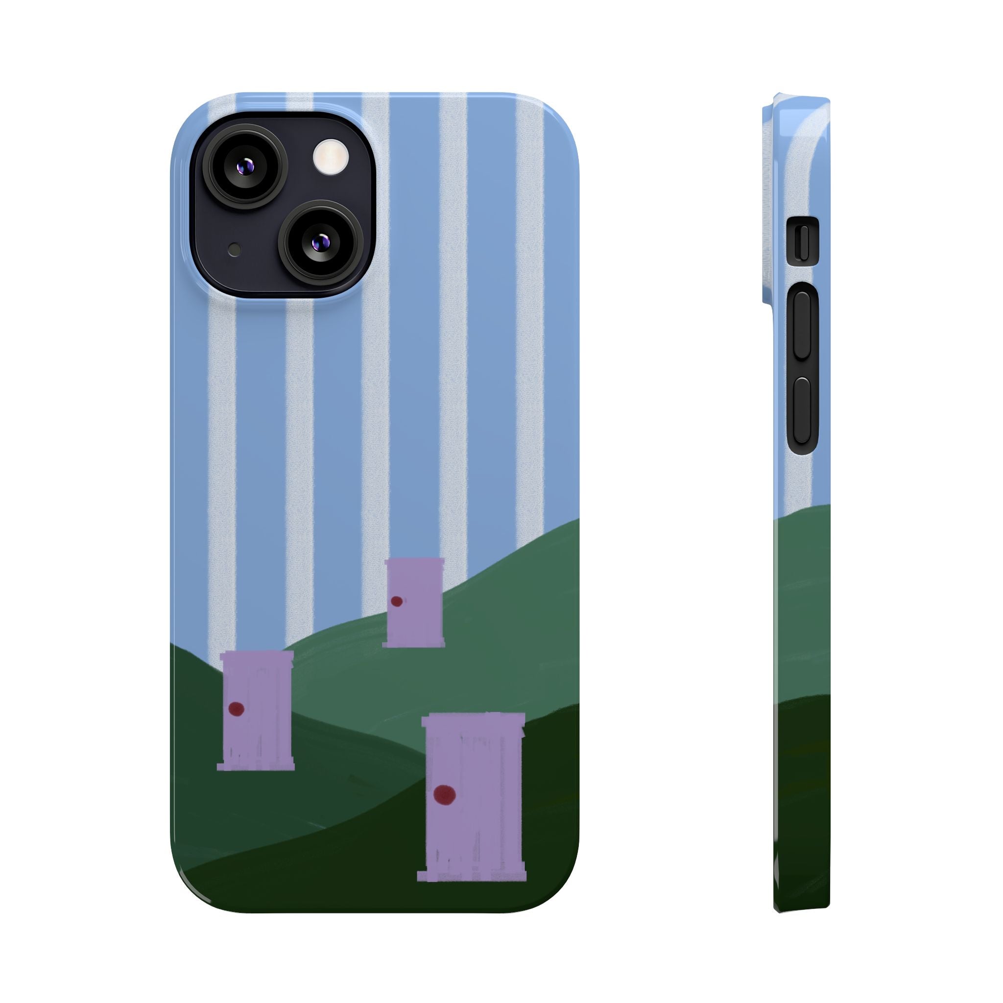 Slim Phone Case — Whimsical Purple Doorway on Green Hills Backrooms-Inspired