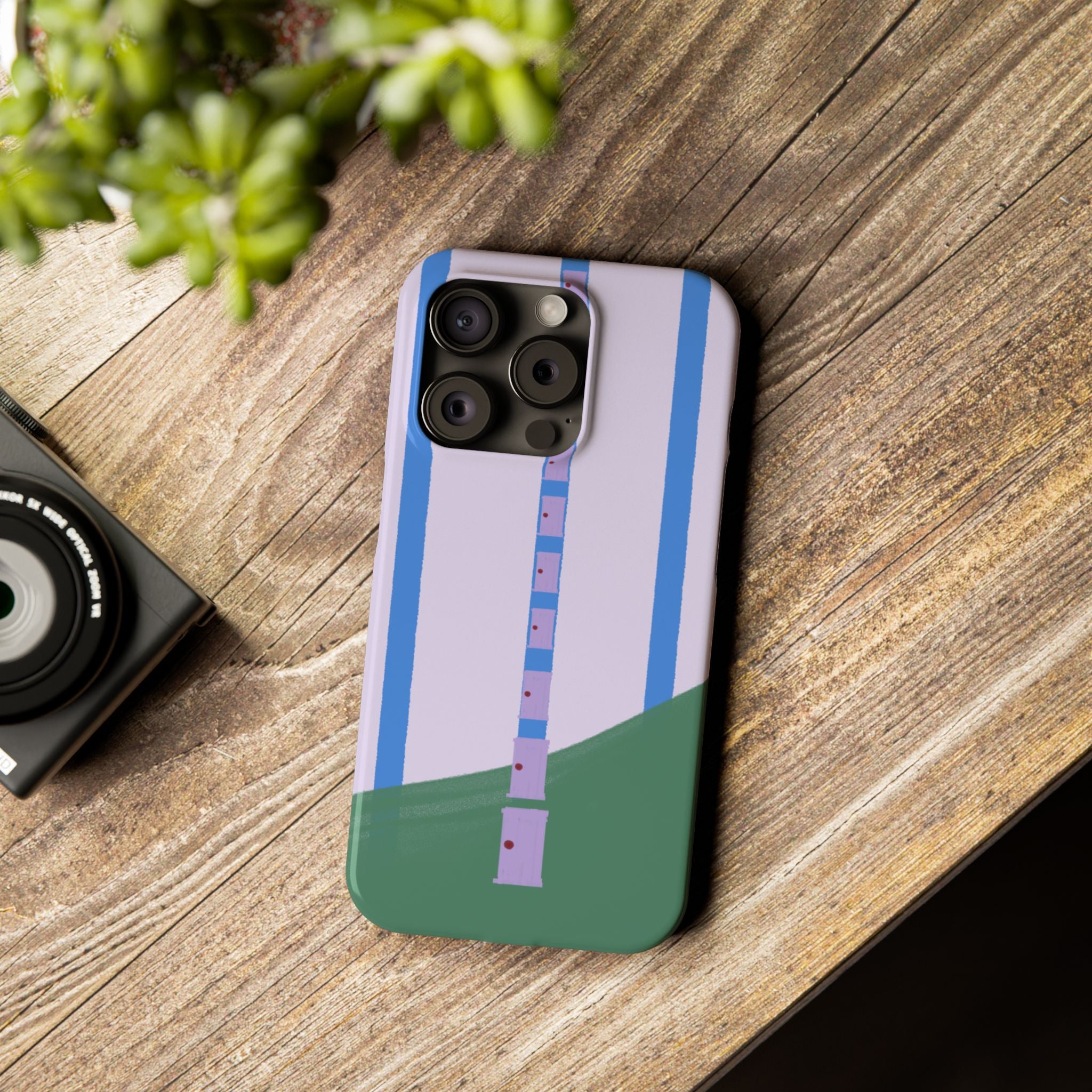 Slim Phone Case — Backroom-Inspired Minimal Chair Illustration