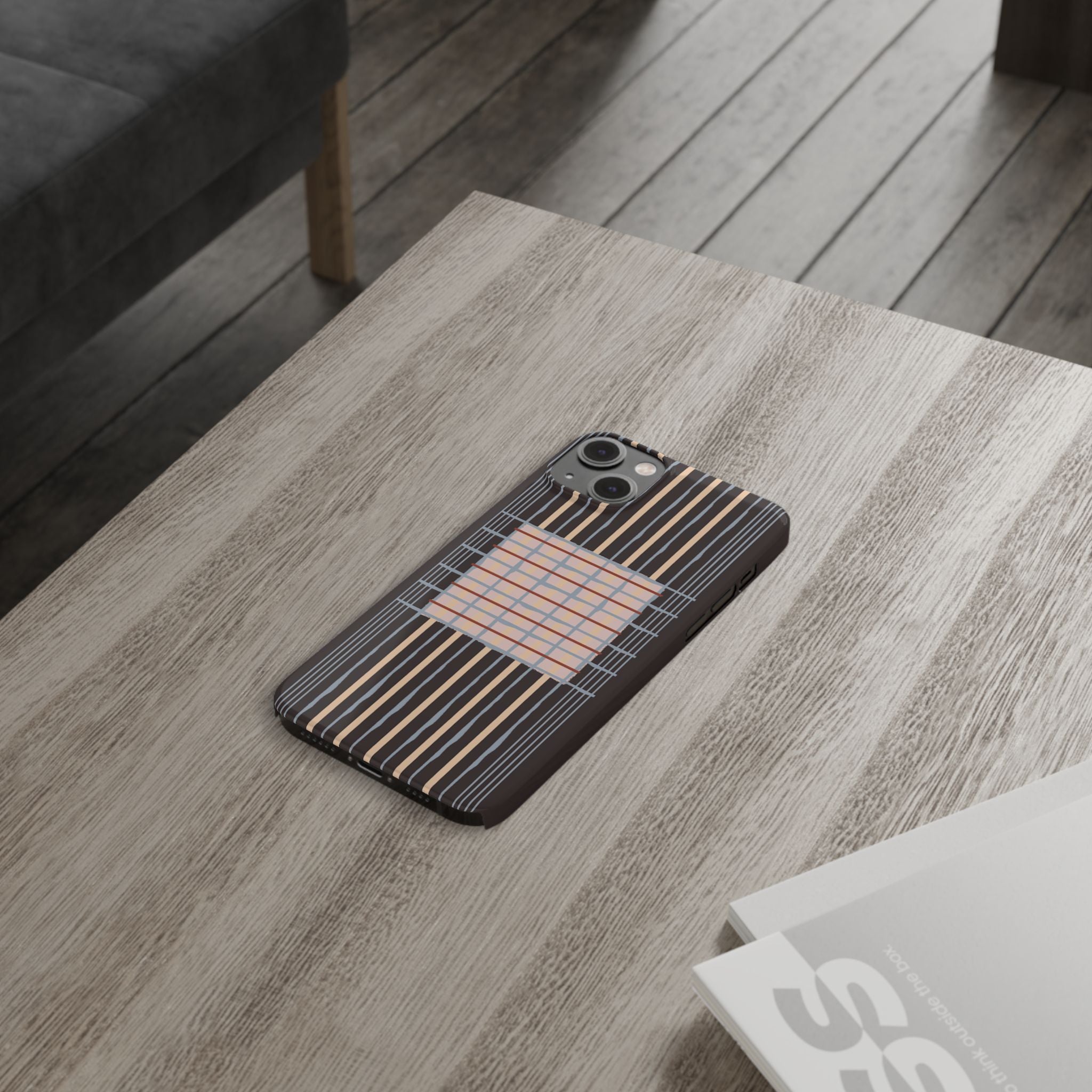 Slim Phone Case — Modern Geometric Stripe Pattern