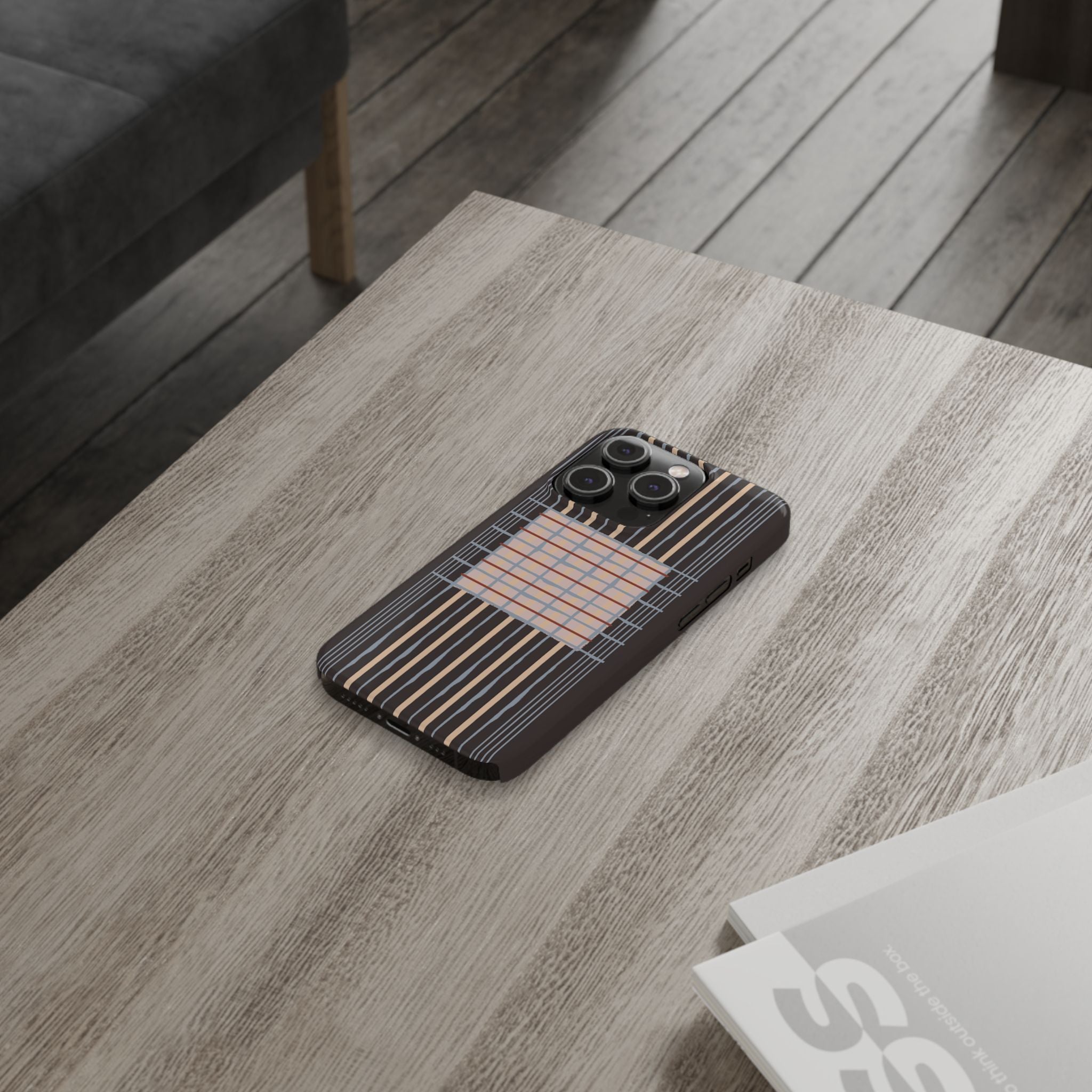 Slim Phone Case — Modern Geometric Stripe Pattern