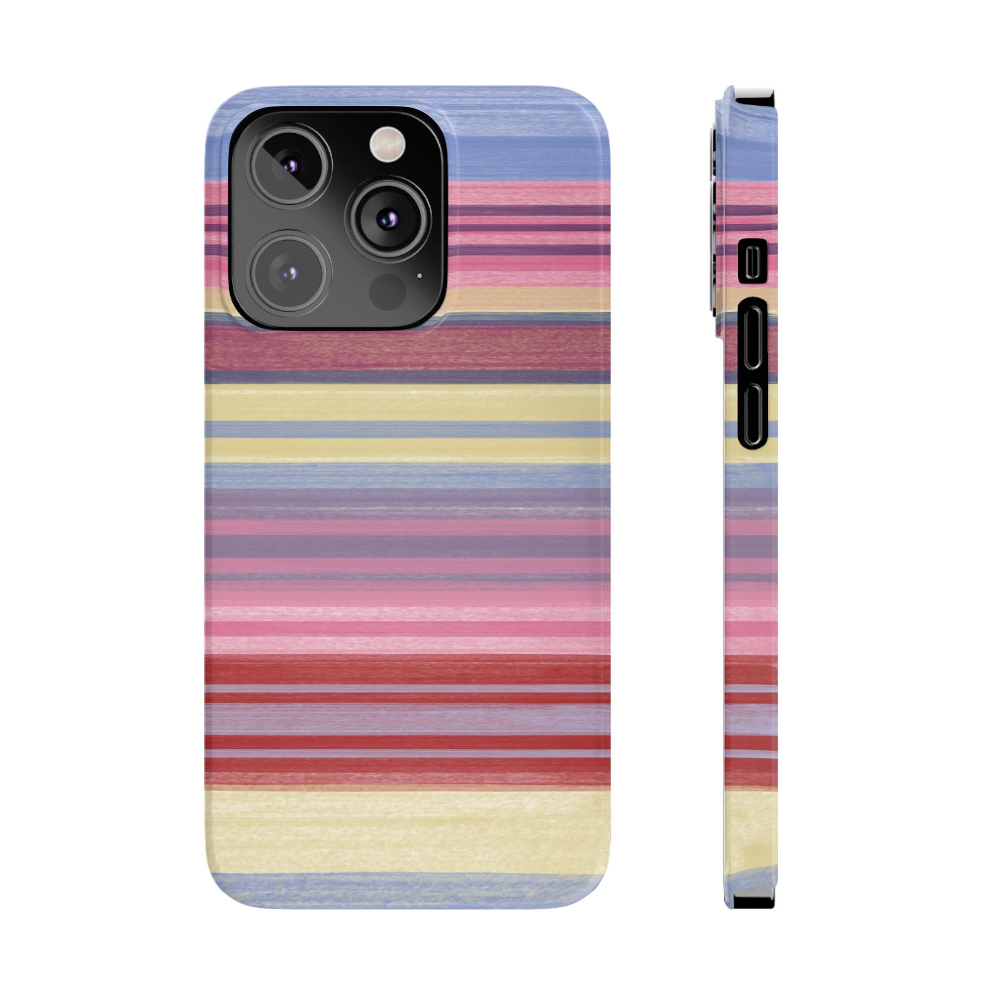 Slim Phone Case — Retro Pastel Striped Design SATC Inspired