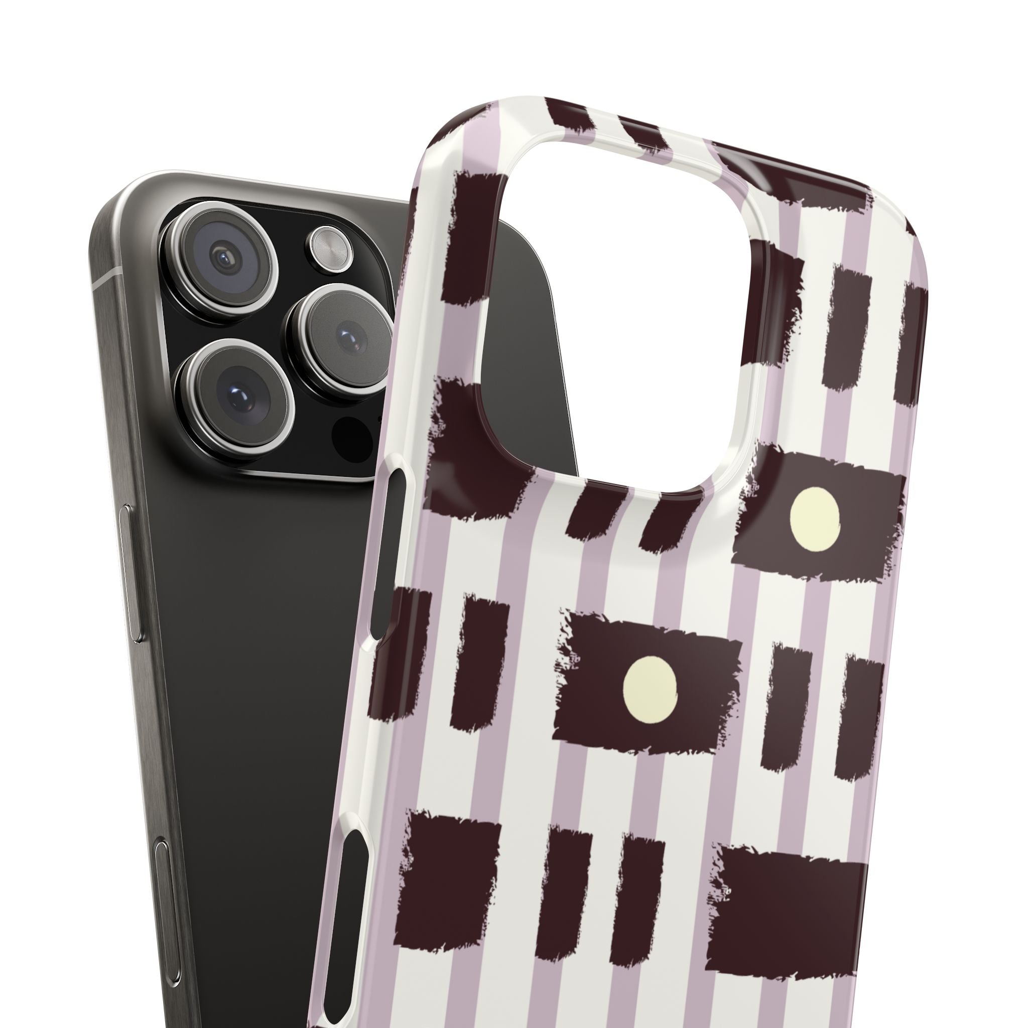 Slim Phone Case — Modern Geometric Stripe Pattern