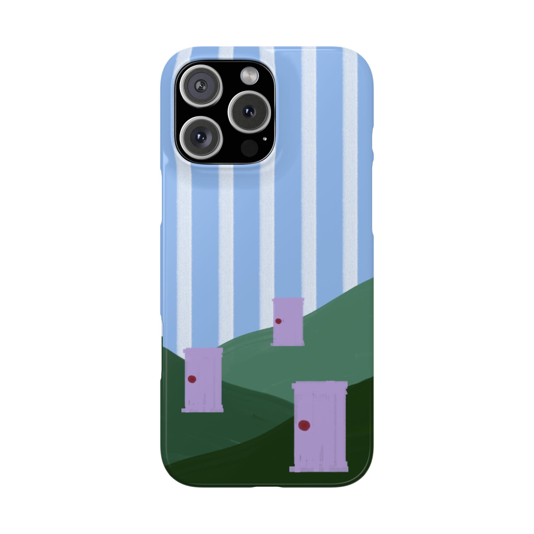 Slim Phone Case — Whimsical Purple Doorway on Green Hills Backrooms-Inspired