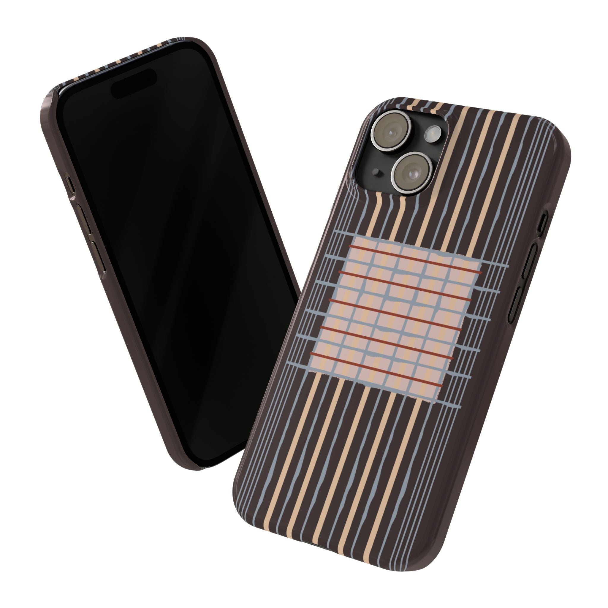 Slim Phone Case — Modern Geometric Stripe Pattern