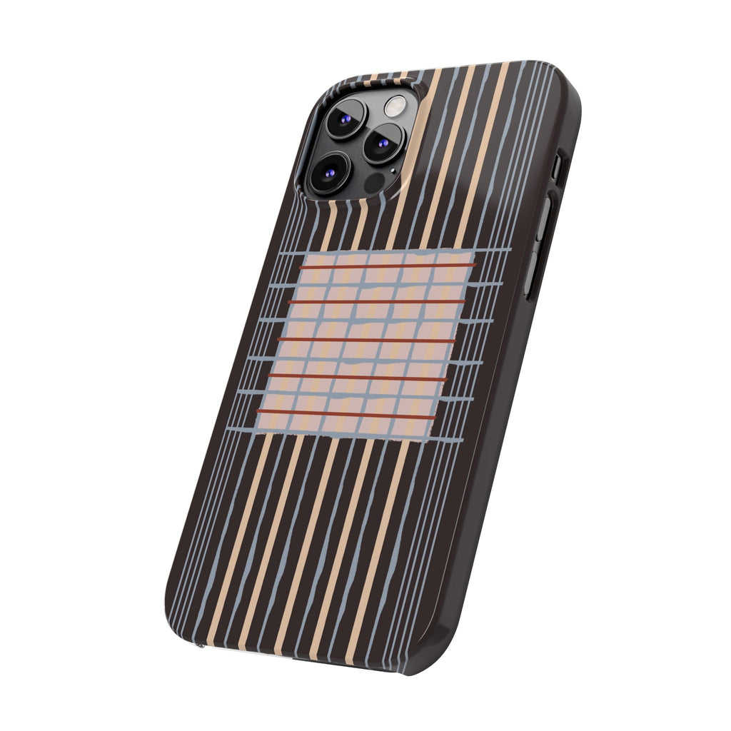 Slim Phone Case — Modern Geometric Stripe Pattern