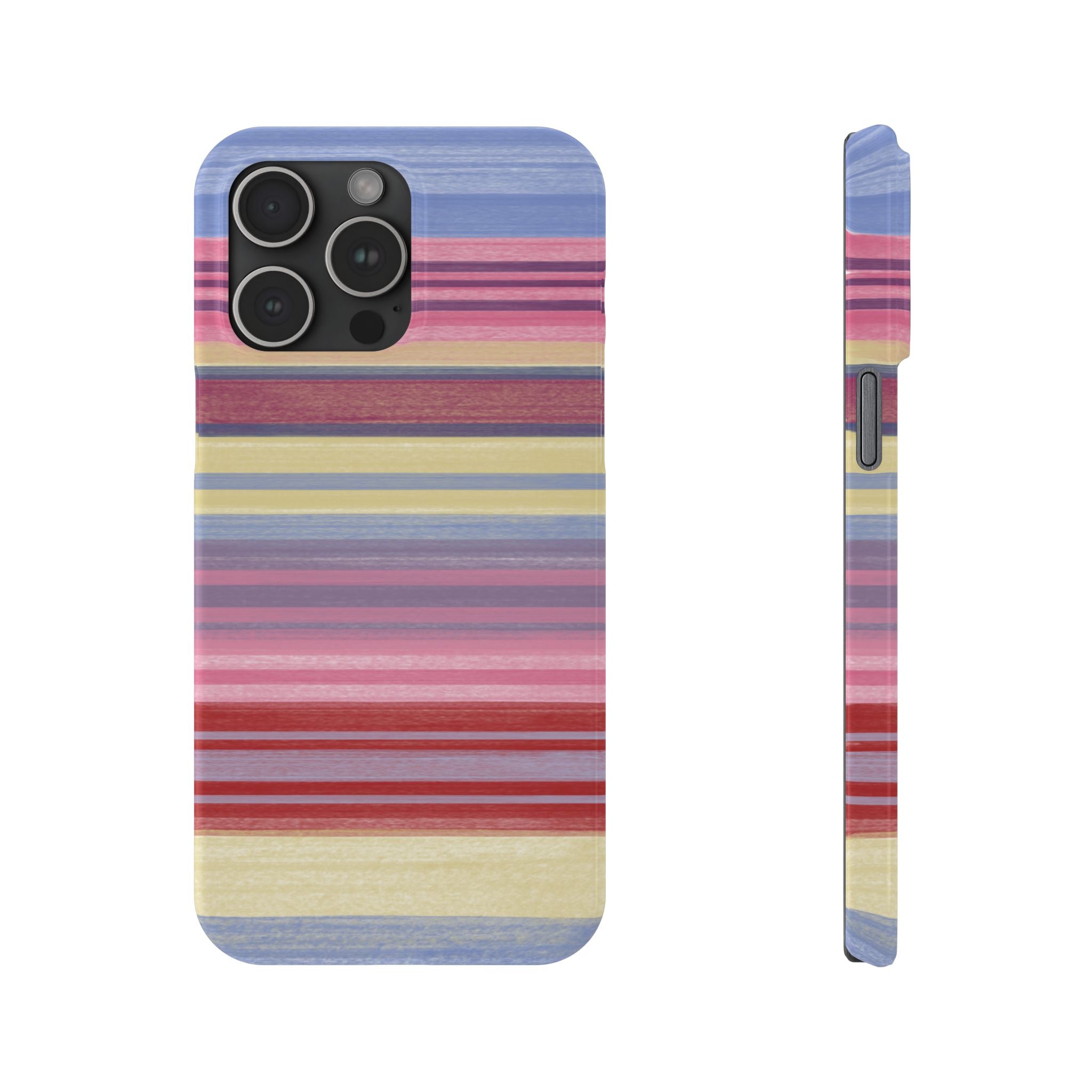 Slim Phone Case — Retro Pastel Striped Design SATC Inspired