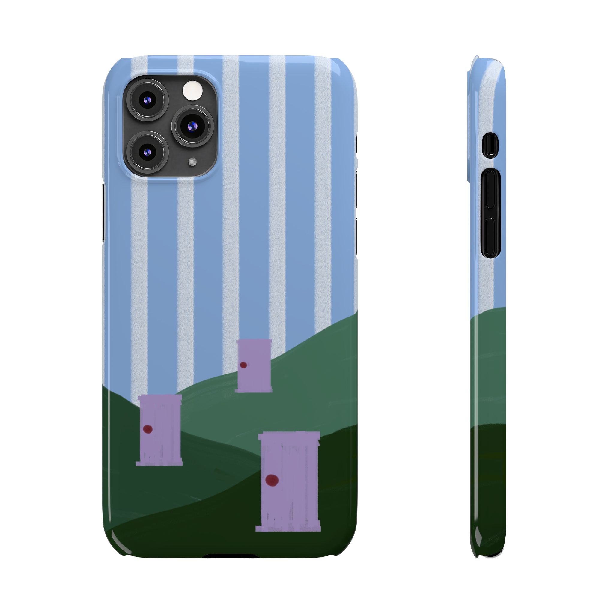 Slim Phone Case — Whimsical Purple Doorway on Green Hills Backrooms-Inspired