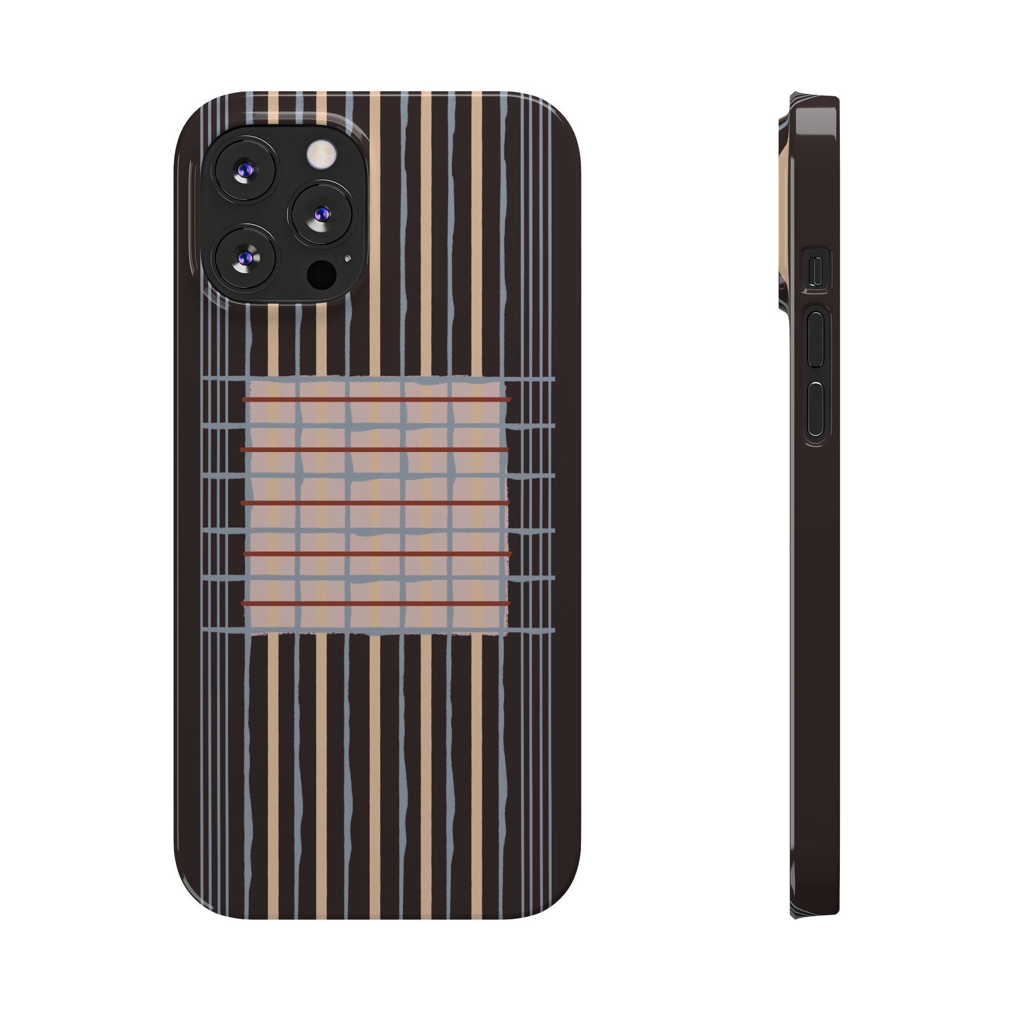 Slim Phone Case — Modern Geometric Stripe Pattern