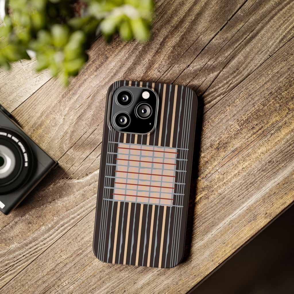 Slim Phone Case — Modern Geometric Stripe Pattern
