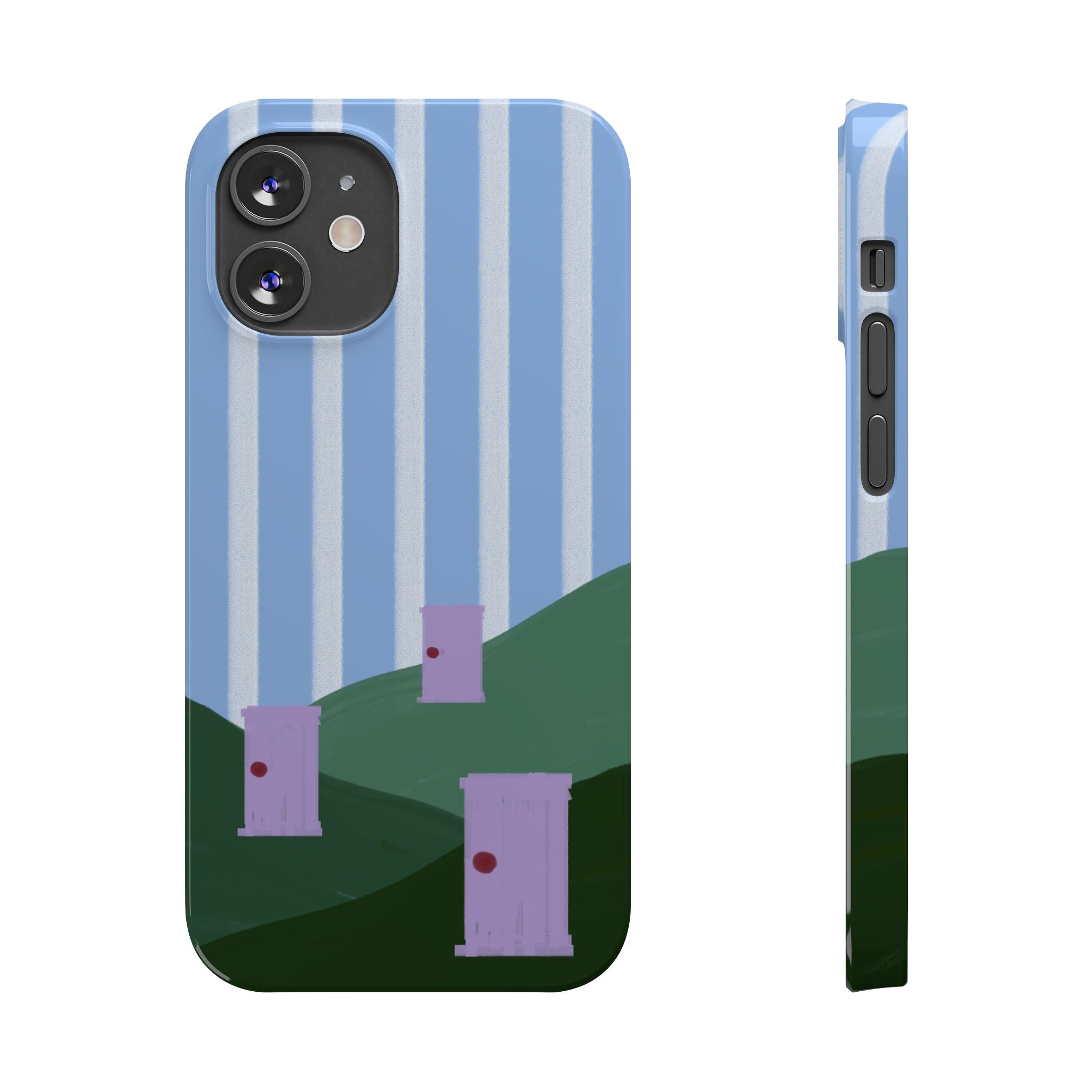 Slim Phone Case — Whimsical Purple Doorway on Green Hills Backrooms-Inspired
