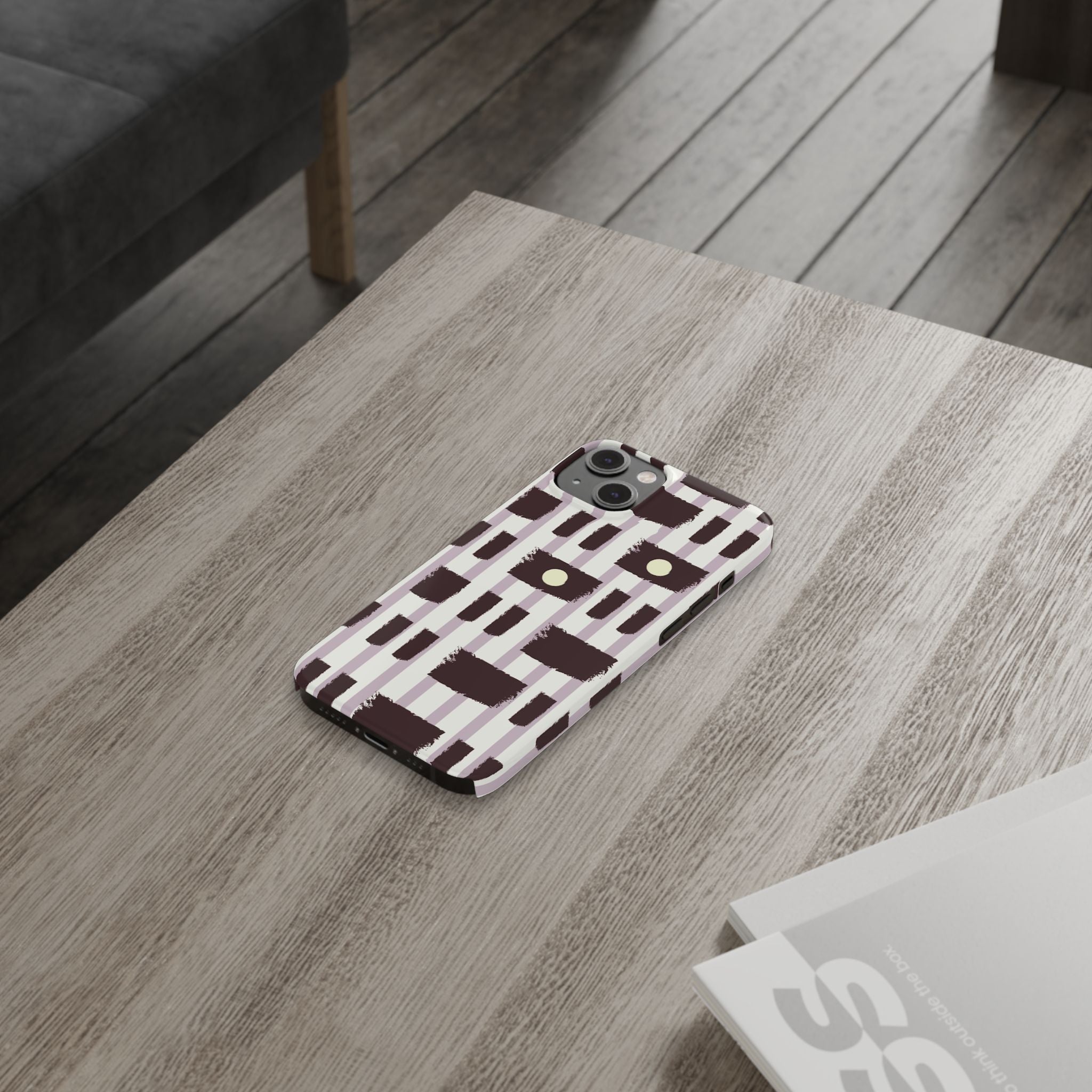 Slim Phone Case — Modern Geometric Stripe Pattern