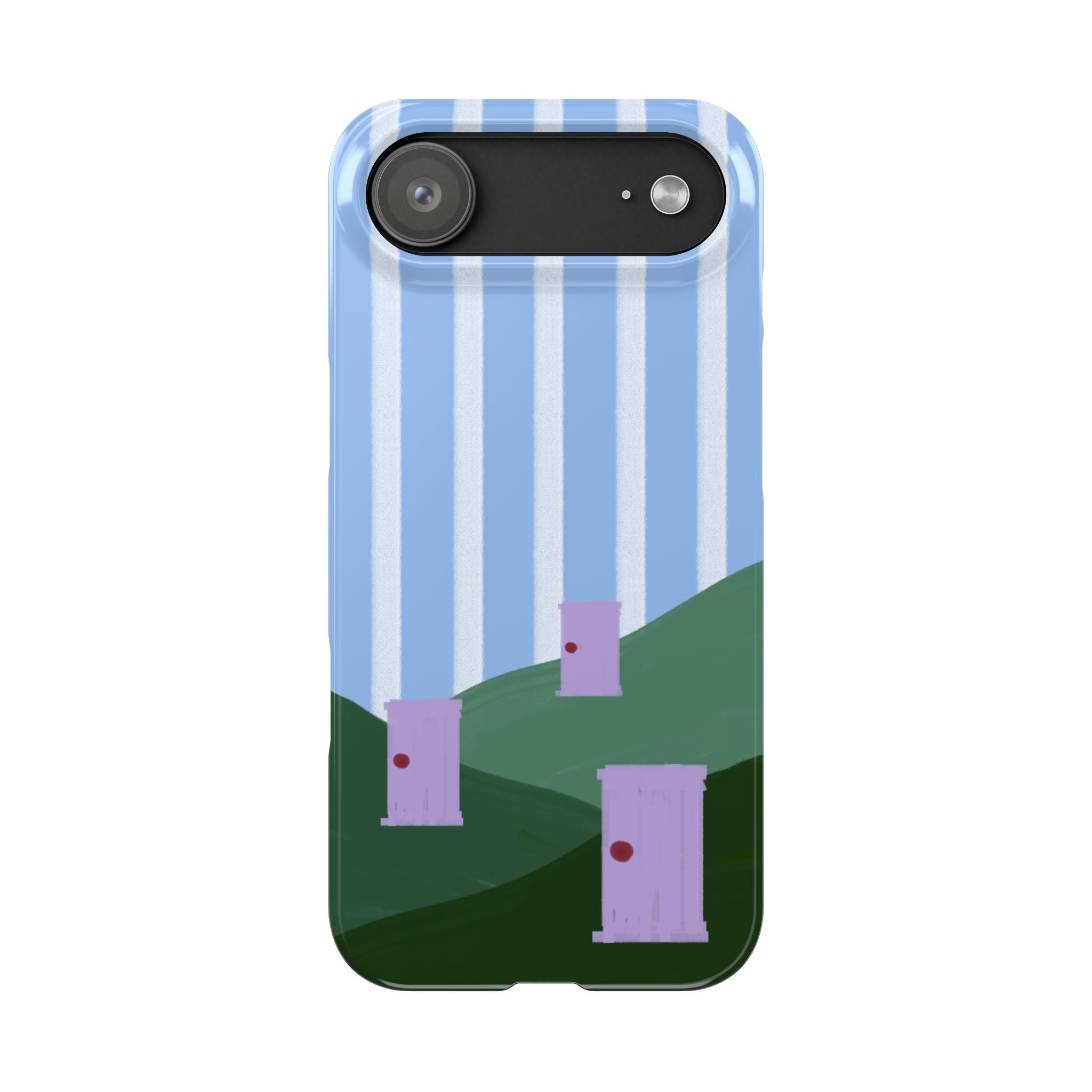 Slim Phone Case — Whimsical Purple Doorway on Green Hills Backrooms-Inspired
