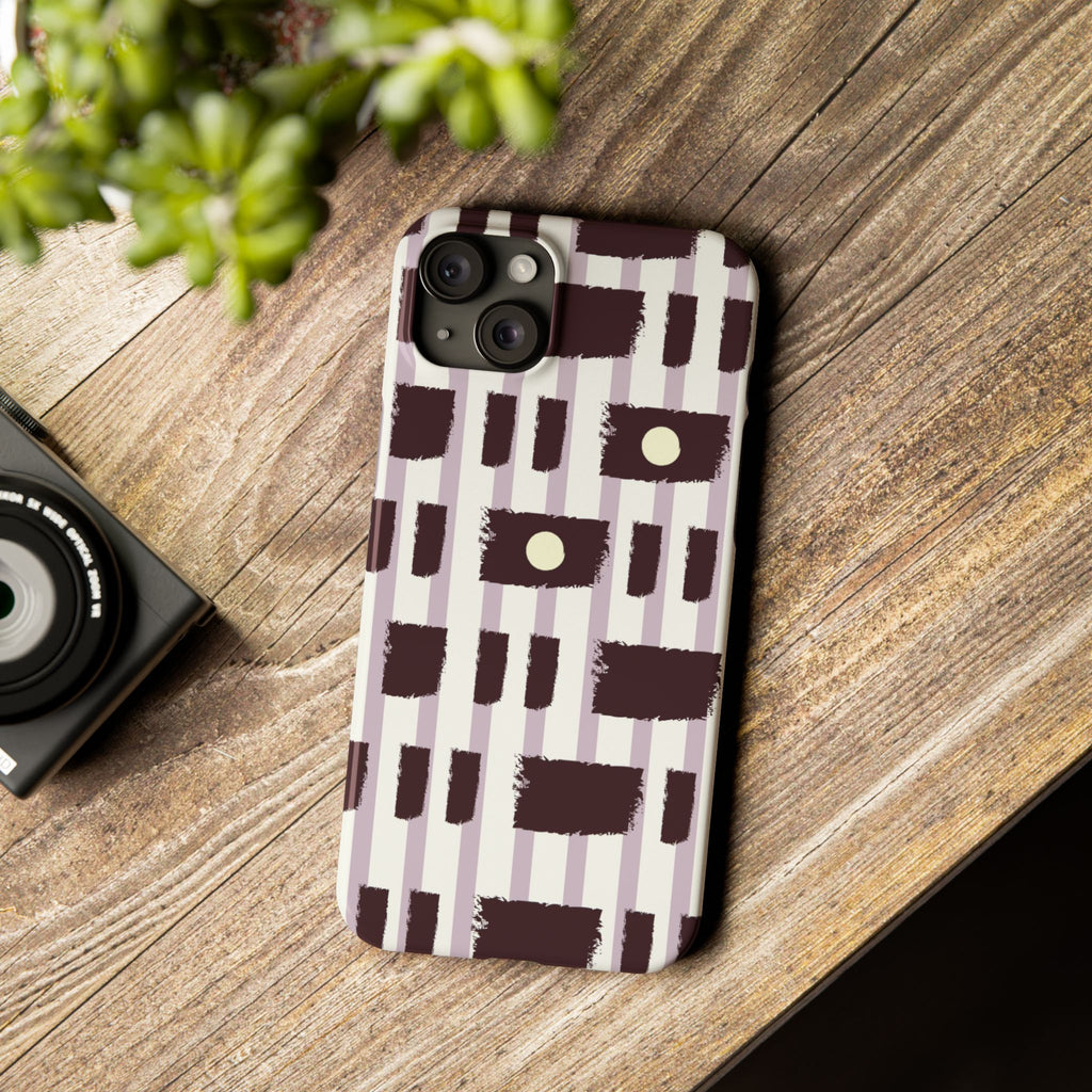 Slim Phone Case — Modern Geometric Stripe Pattern